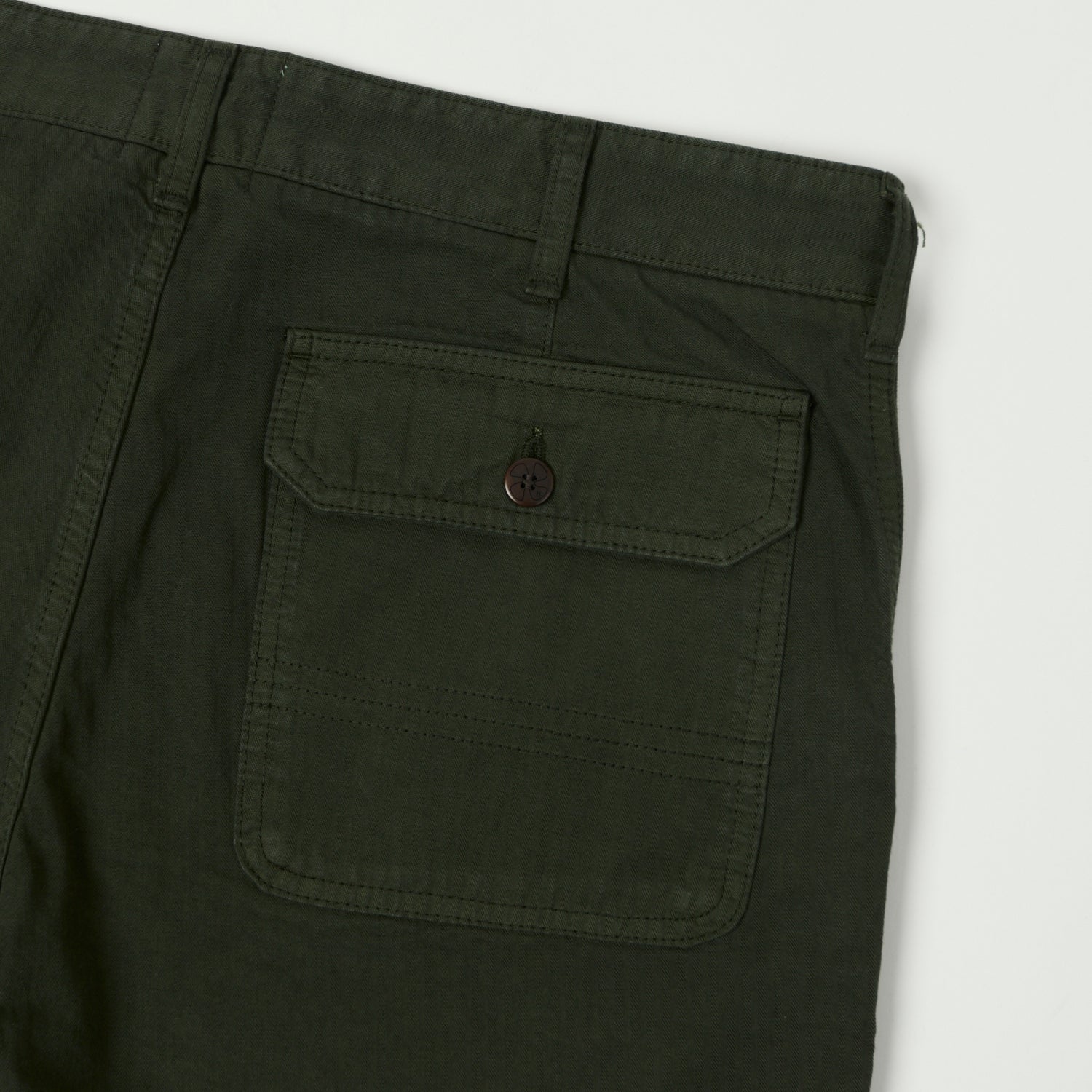 Heimat 'Journey' Herringbone Twill Shorts - Military Green