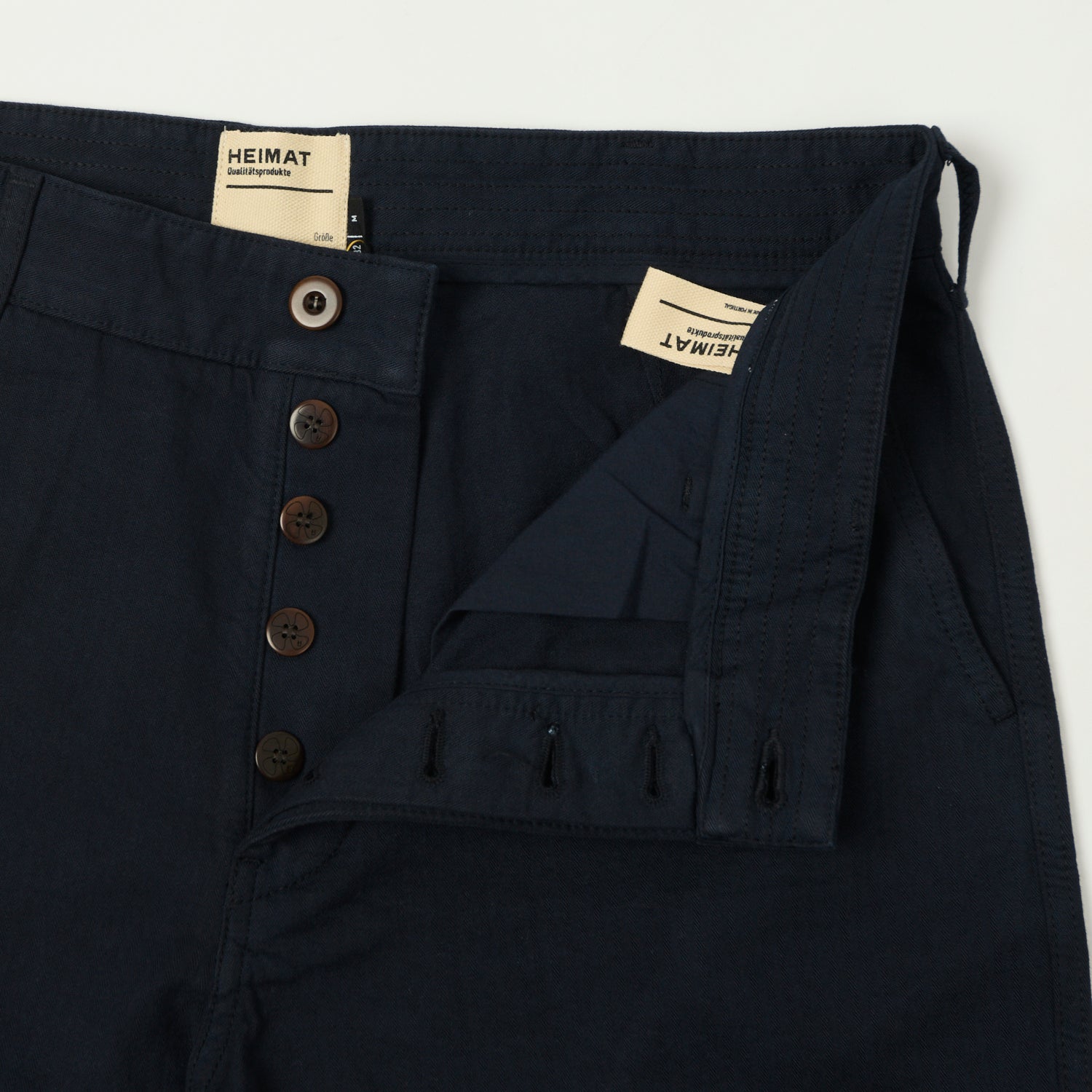 Heimat 'Journey' Herringbone Twill Shorts - Ink