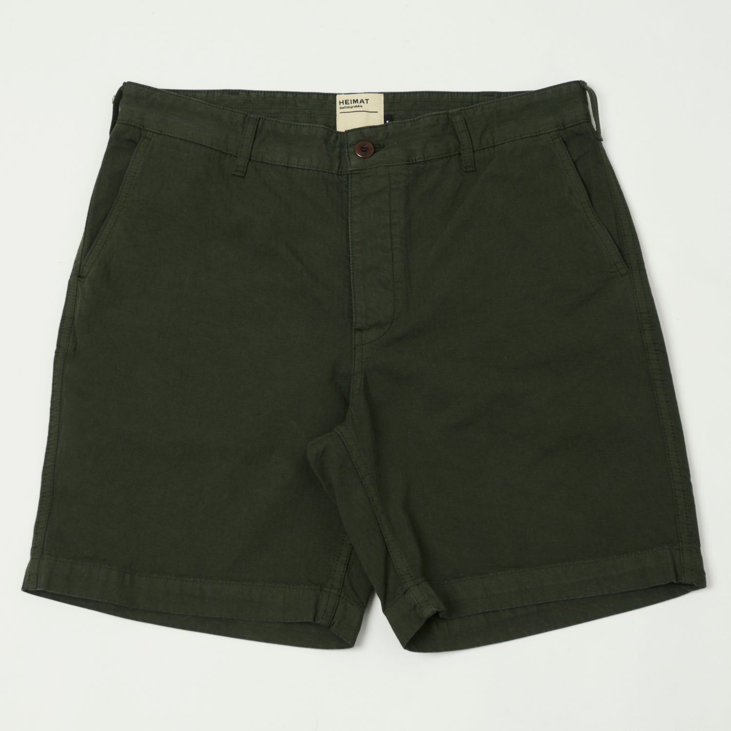 Heimat 'Journey' Herringbone Twill Shorts - Military Green