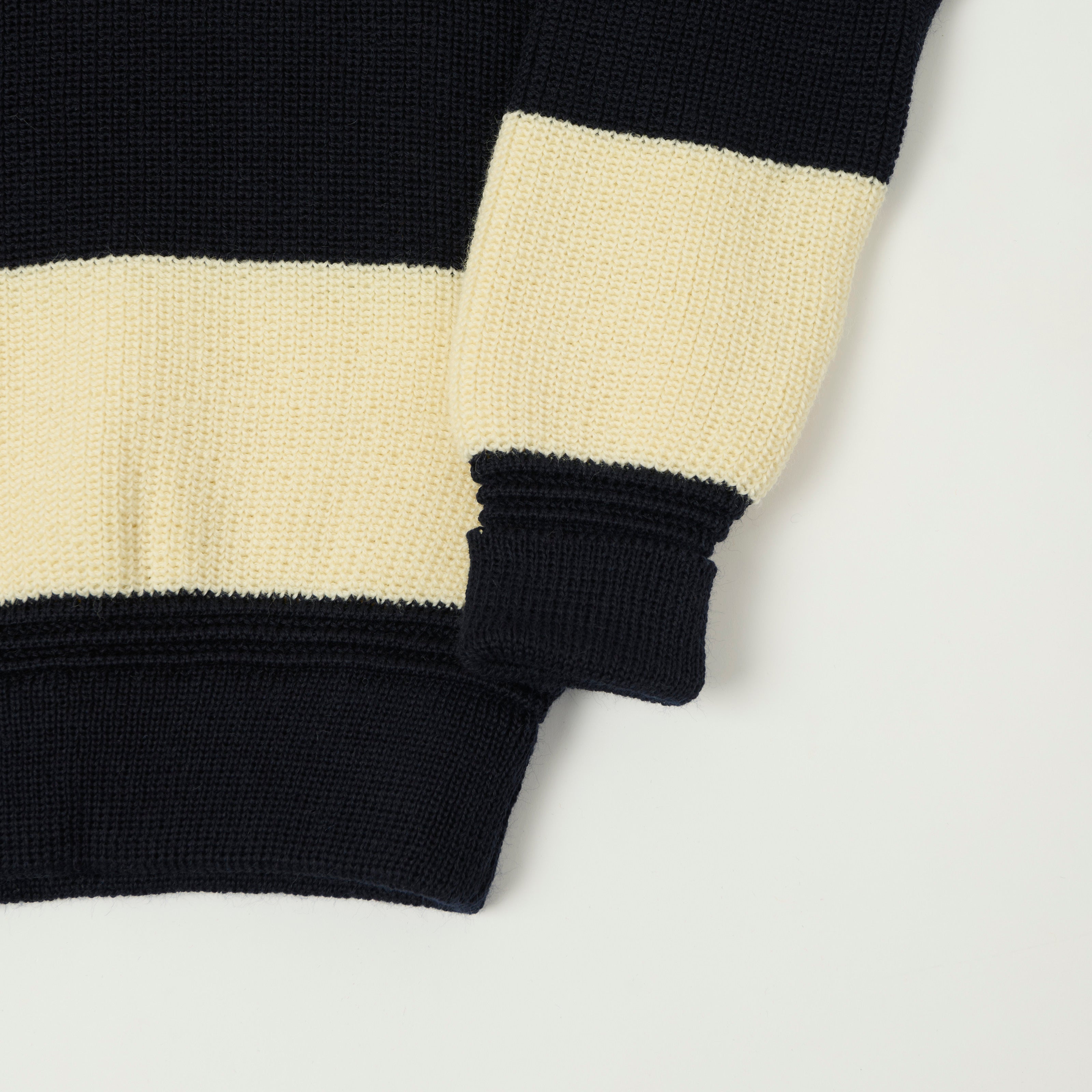 Heimat 'Rollkragen' Signal Stripe Rollneck - Seashell/Ink