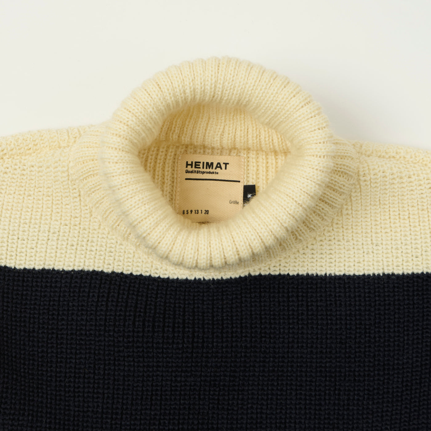 Heimat 'Rollkragen' Signal Stripe Rollneck - Seashell/Ink