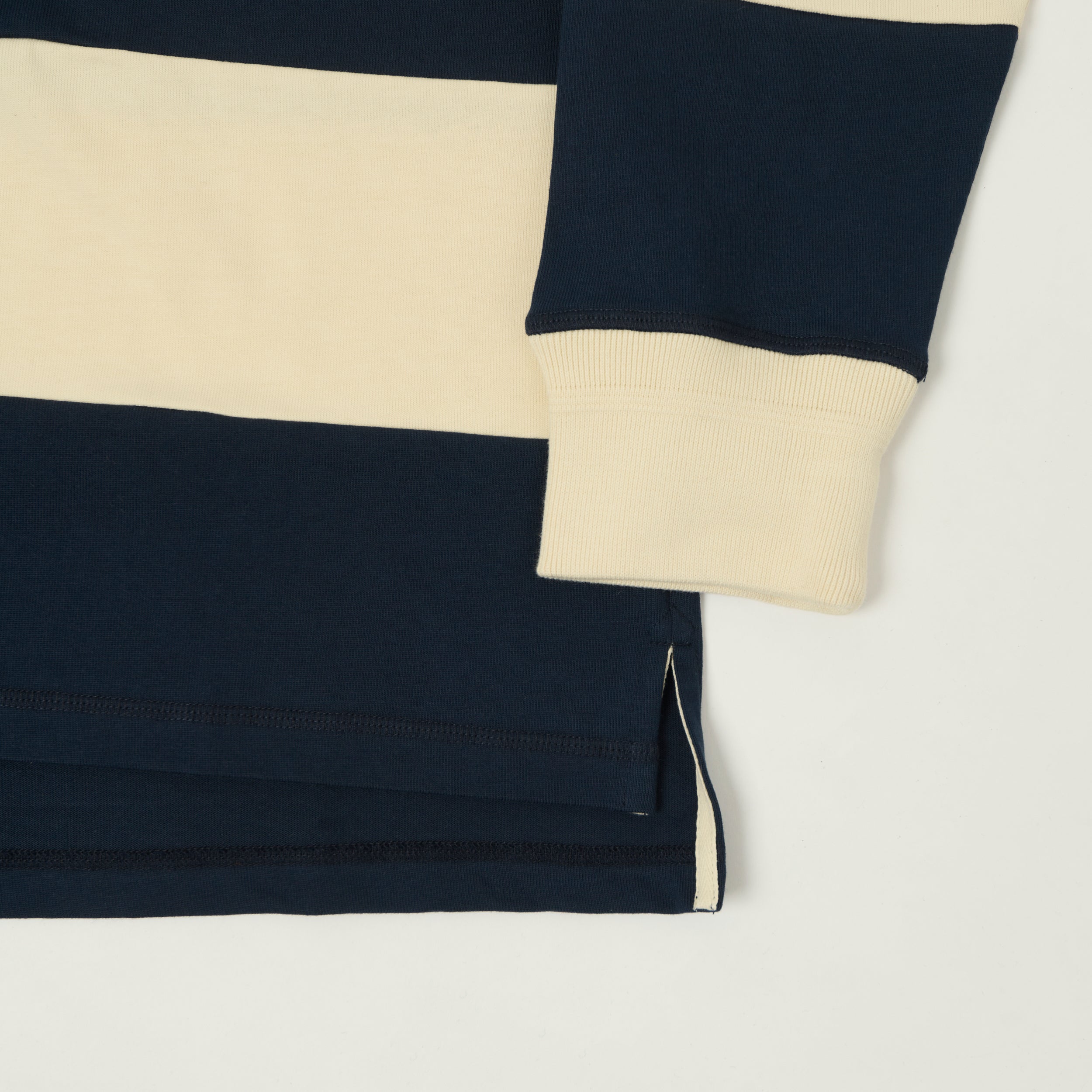 Heimat Raglan Sleeve Rugby Shirt - Ink Blue/Seashell