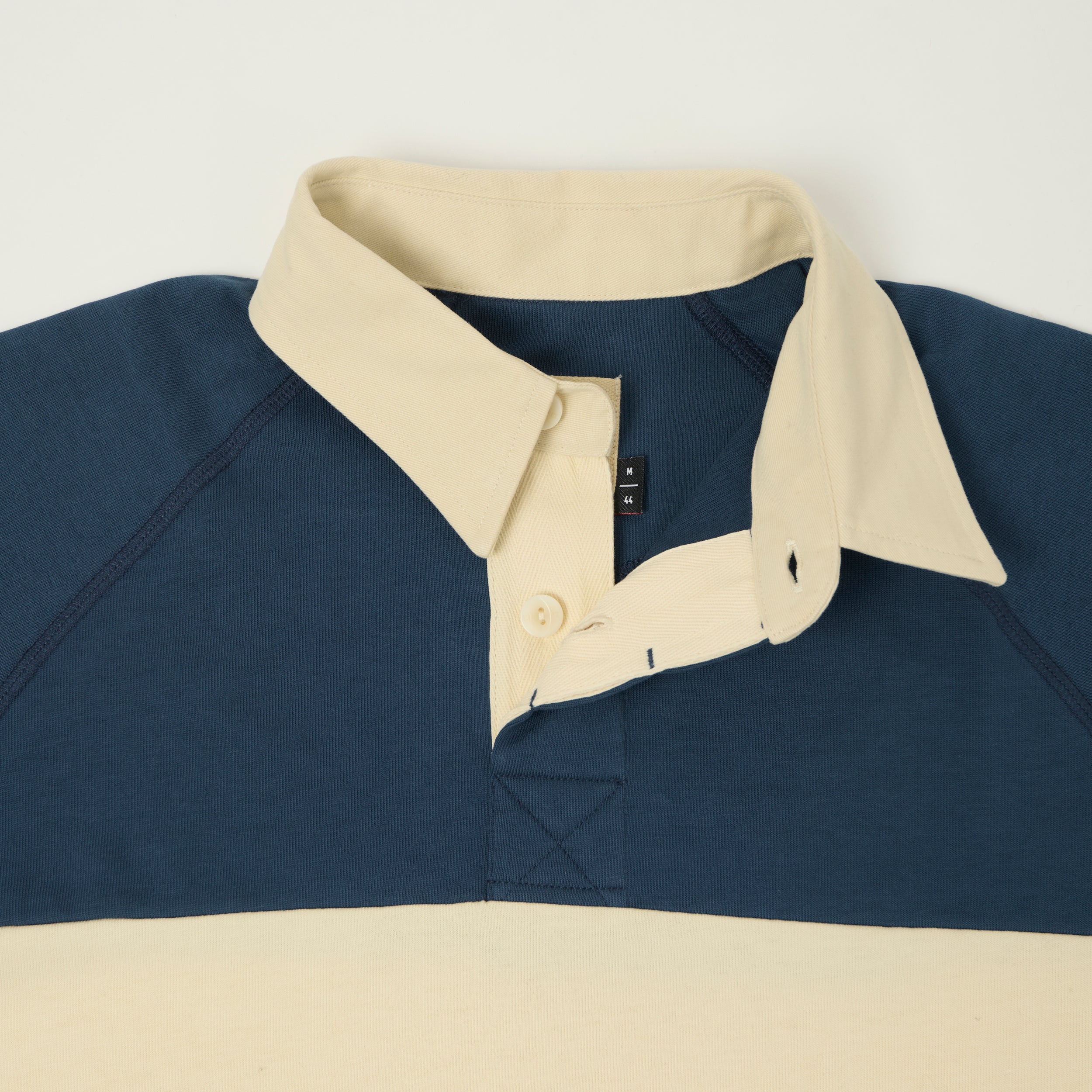 Heimat Raglan Sleeve Rugby Shirt - Trail Blue/Seashell