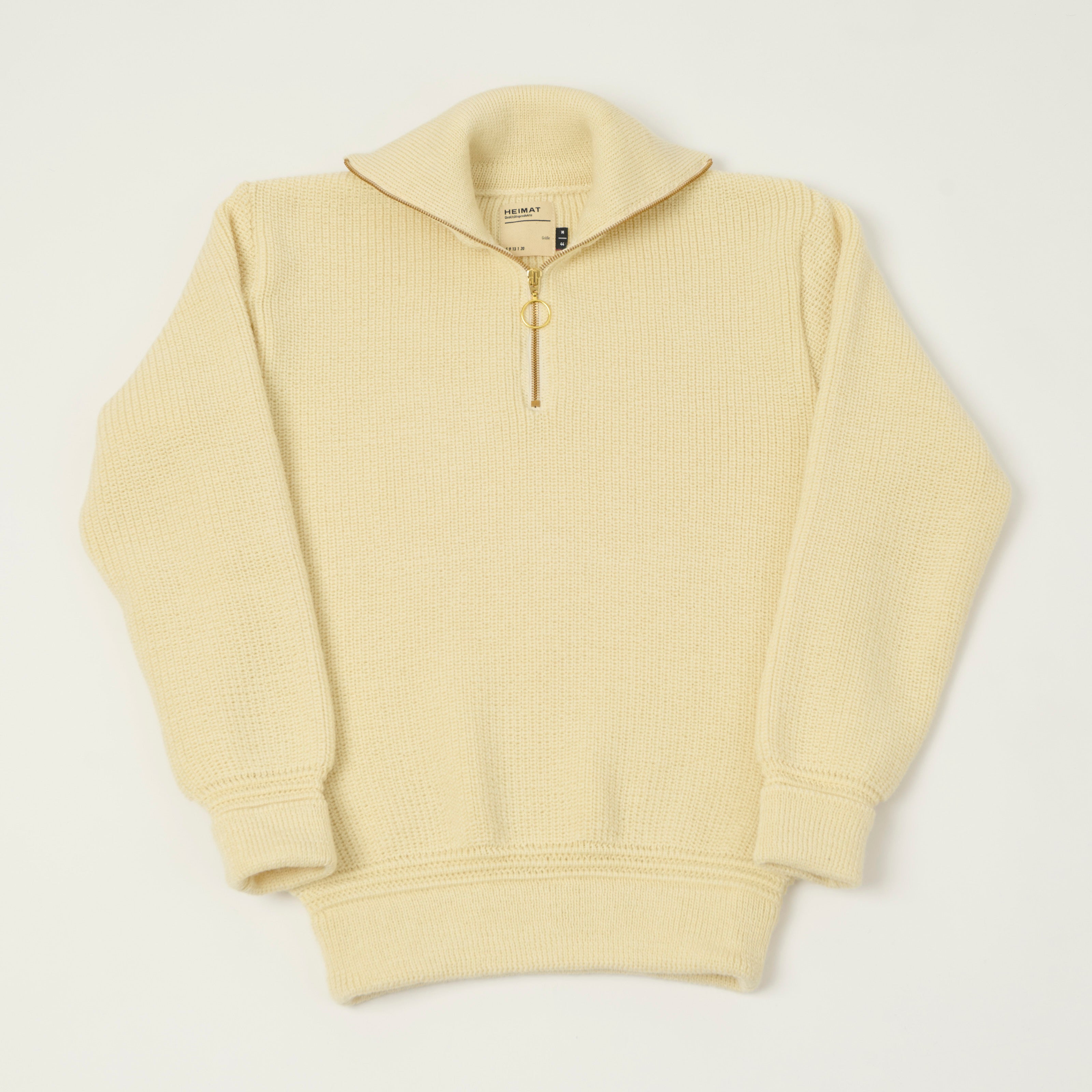 Heimat 'Segler' Quarter Zip Skipper Jumper - Seashell