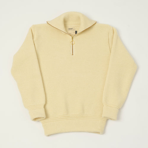 Heimat 'Segler' Quarter Zip Skipper Jumper - Seashell