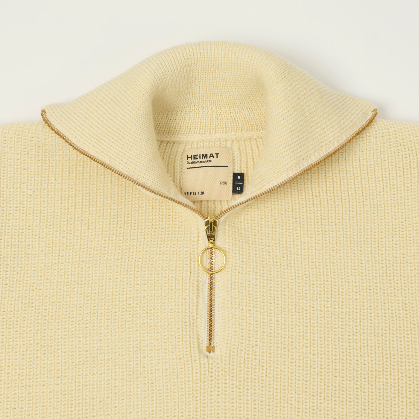 Heimat 'Segler' Quarter Zip Skipper Jumper - Seashell