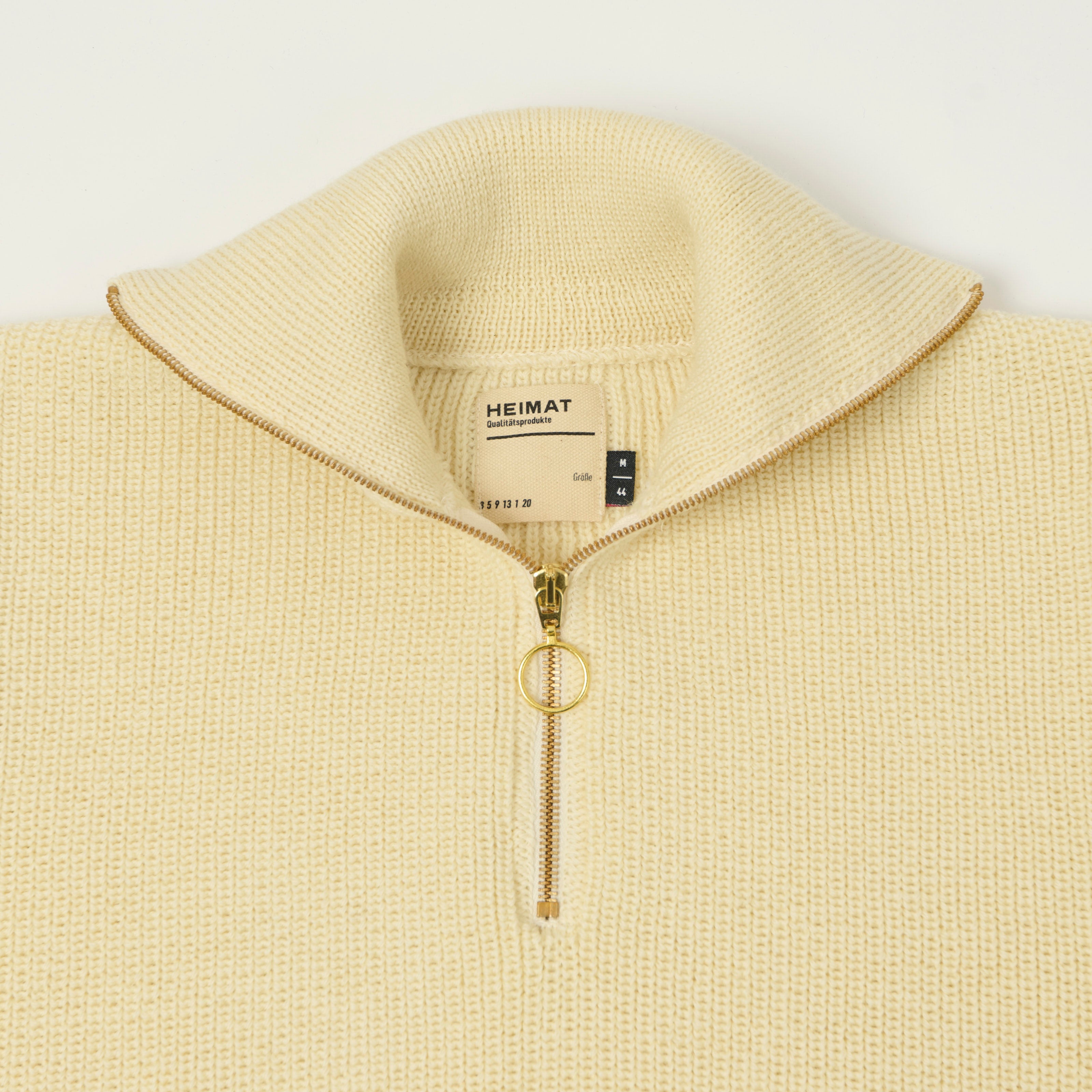 Heimat 'Segler' Quarter Zip Skipper Jumper - Seashell