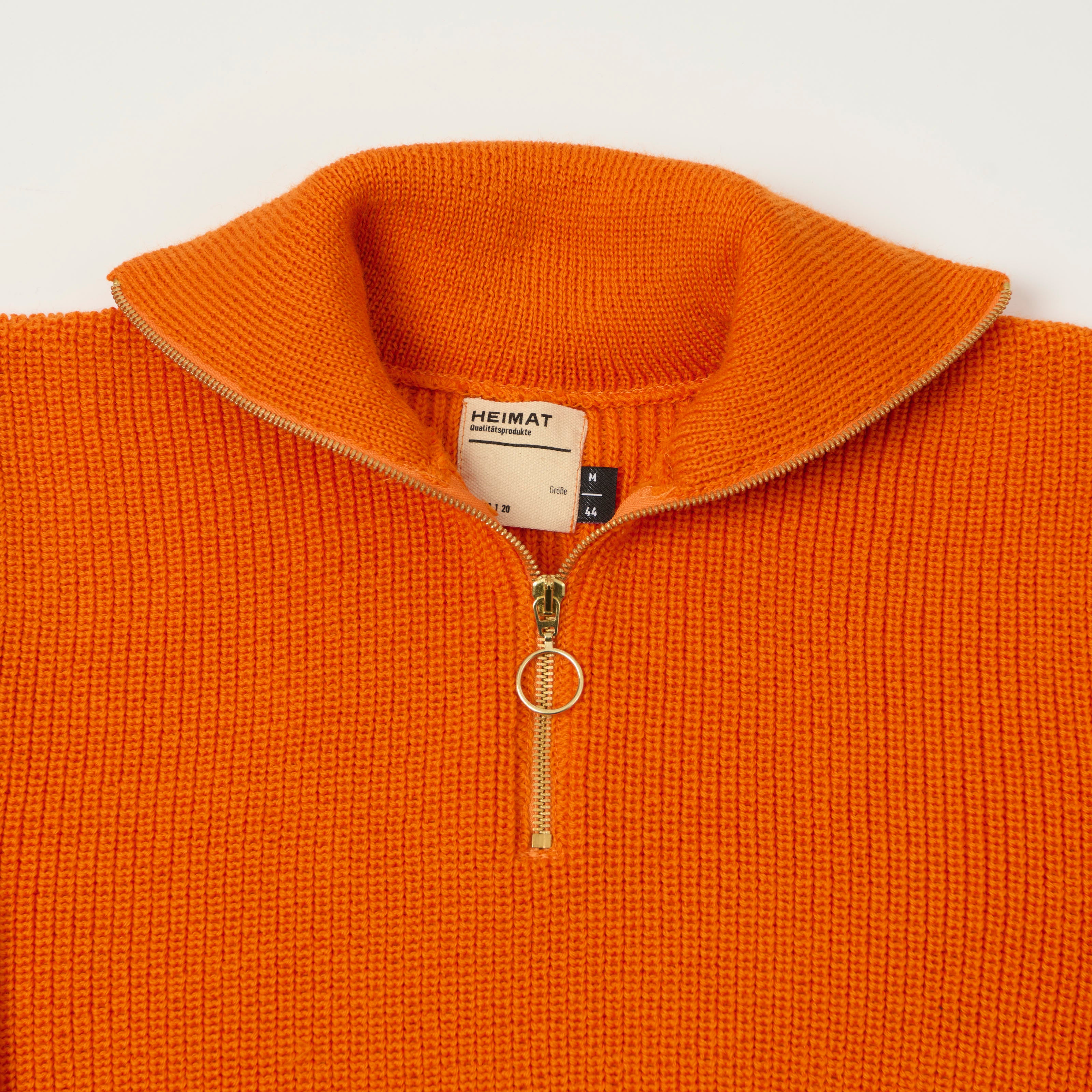 Heimat 'Segler' Quarter Zip Skipper Jumper - Rescue Orange