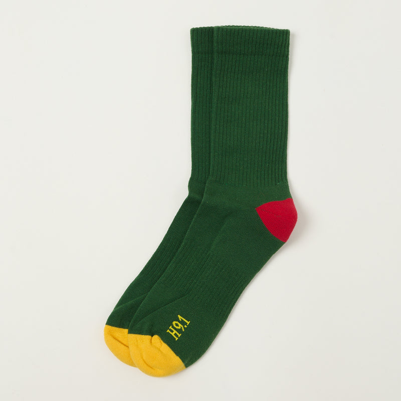 Heritage 9.1 Rucker Sock - Green/Red/Yellow