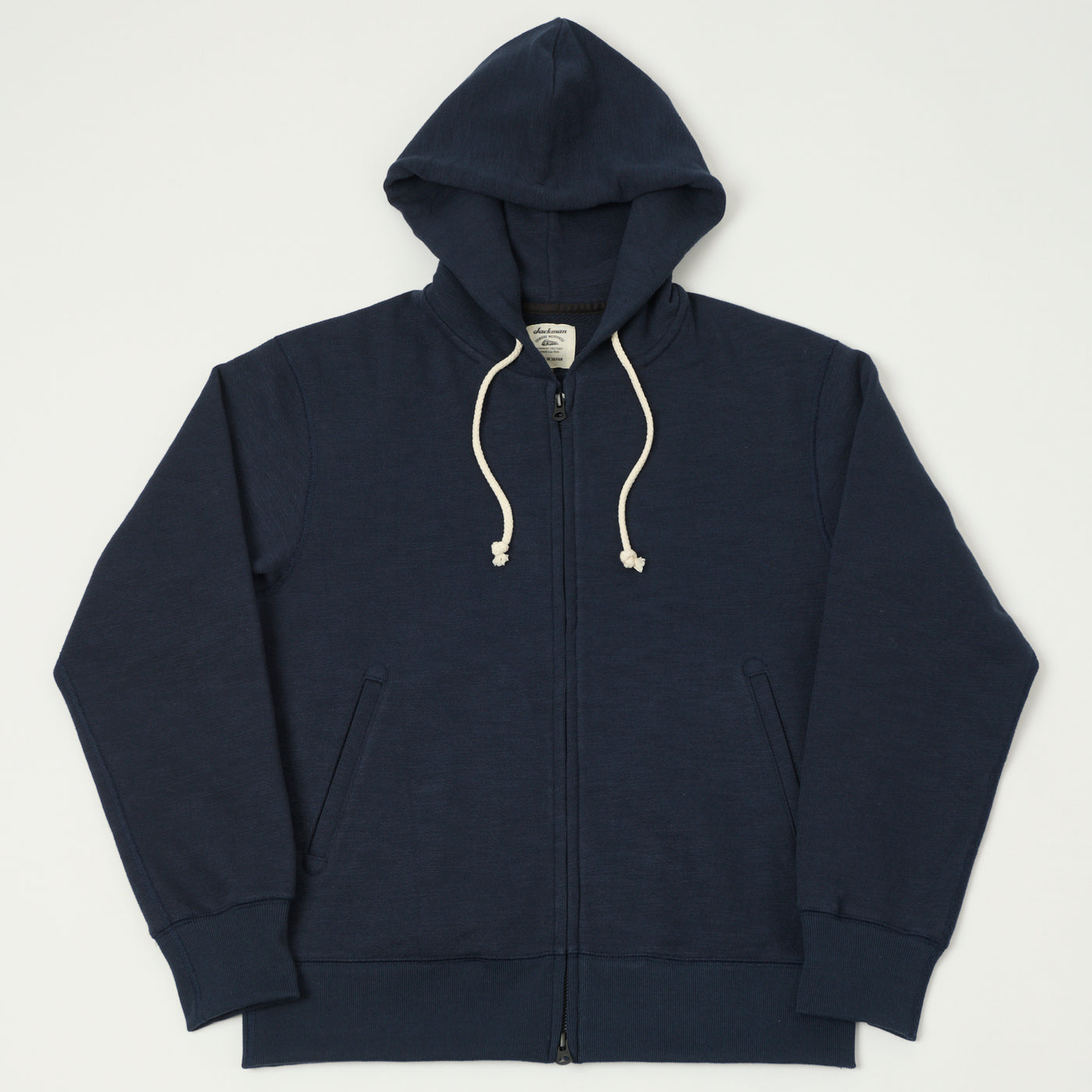 Jackman GG Zip Through Sweat Parka - Navy