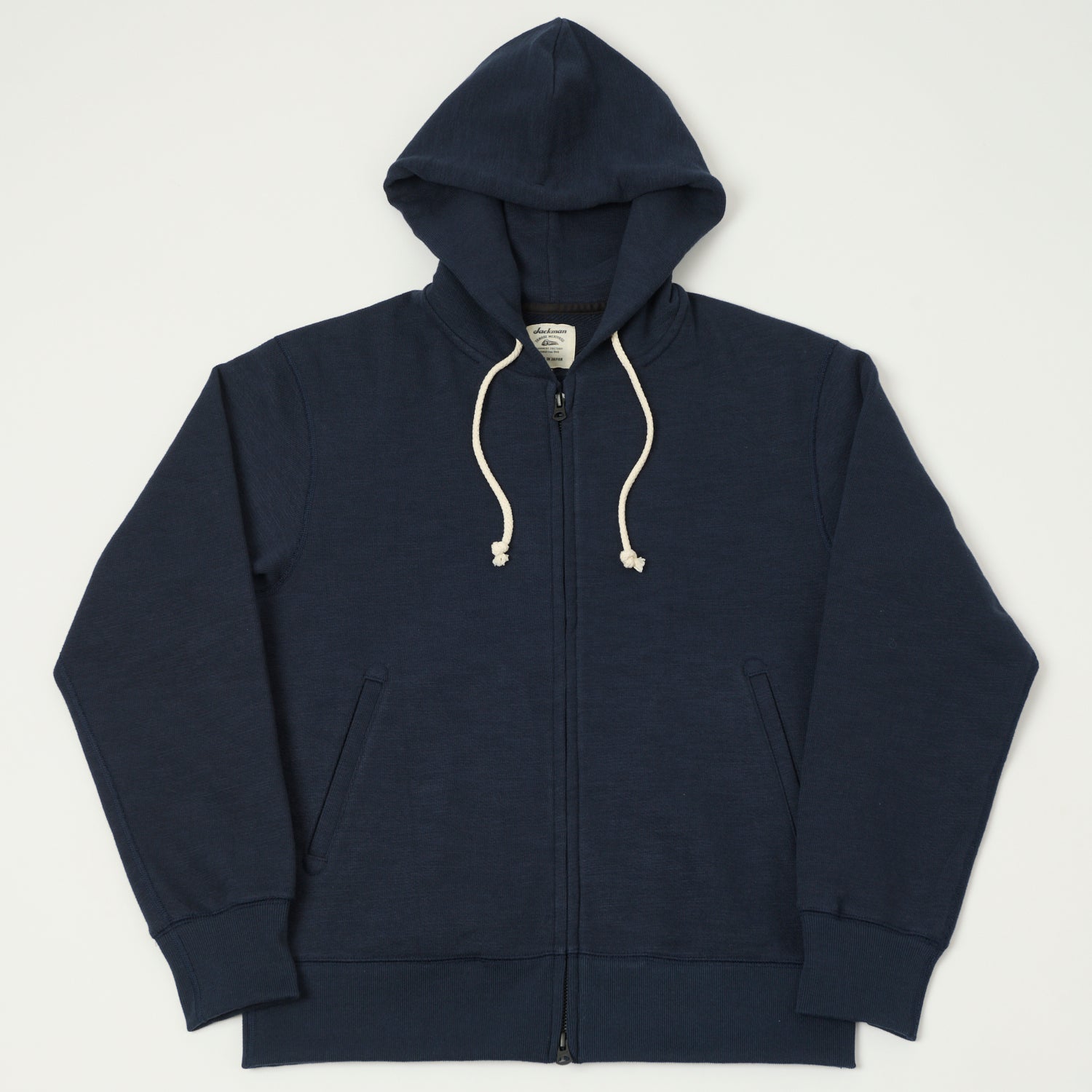 Jackman GG Zip Through Sweat Parka - Navy
