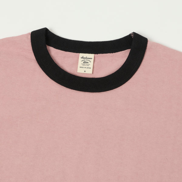 Jackman Dotsume LS Tee - Old Rose/Black