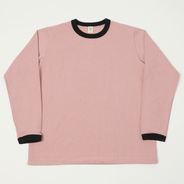 Jackman Dotsume LS Tee - Old Rose/Black