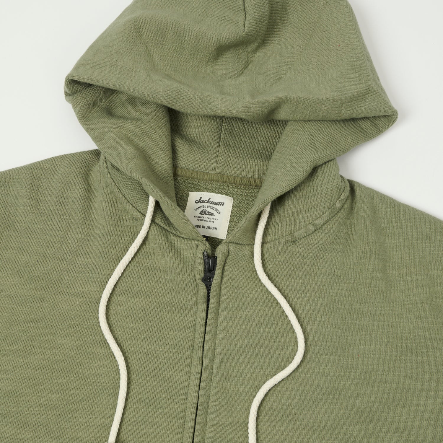 Jackman GG Zip Through Sweat Parka - Olive