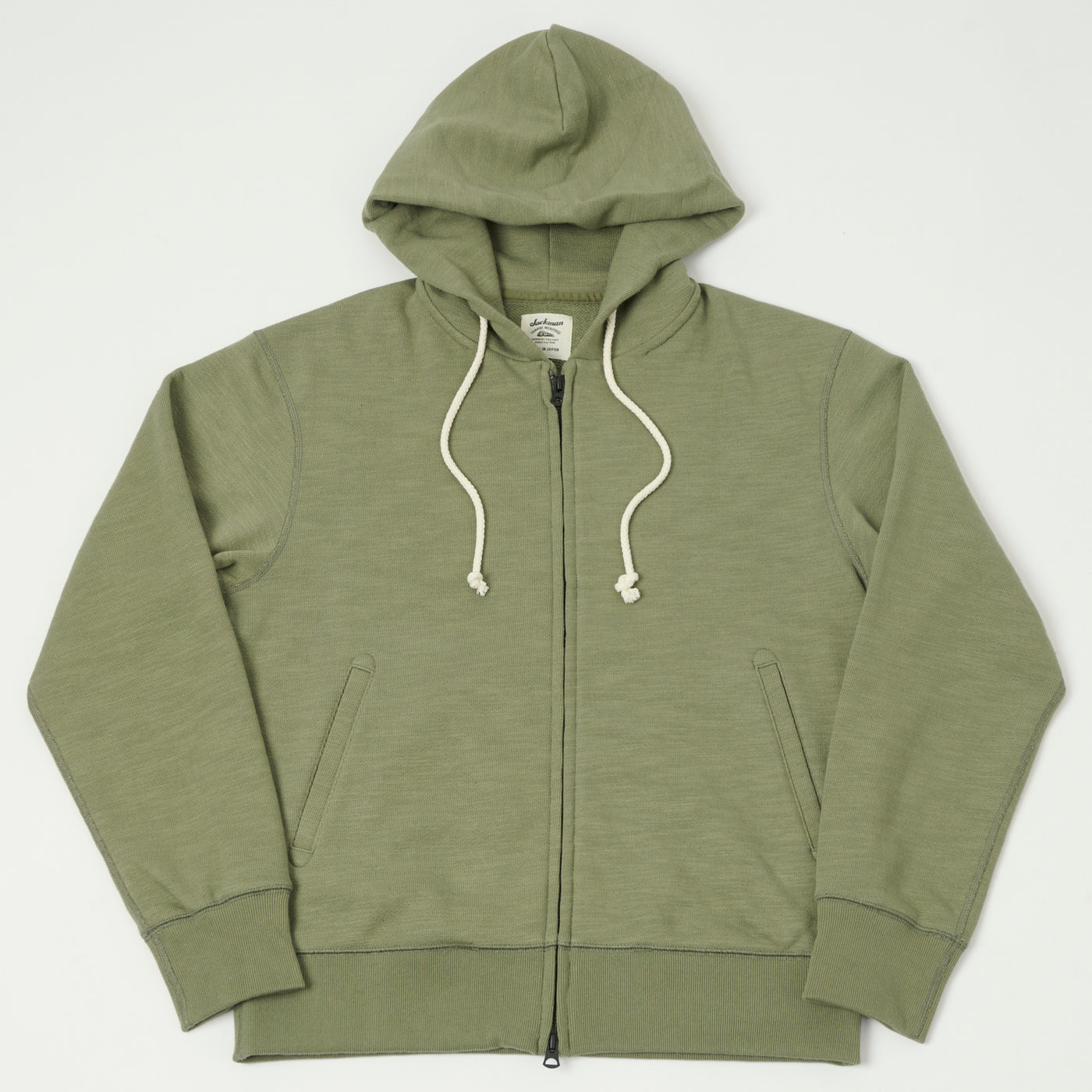 Jackman GG Zip Through Sweat Parka - Olive