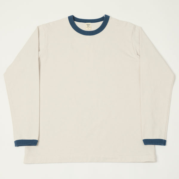 新品 Jackman Dotsume LS Tシャツ White×Blue L Jackman Long Sleeve Dotsume T-Shirt - Rosin White/Blue – SON OF A STAG