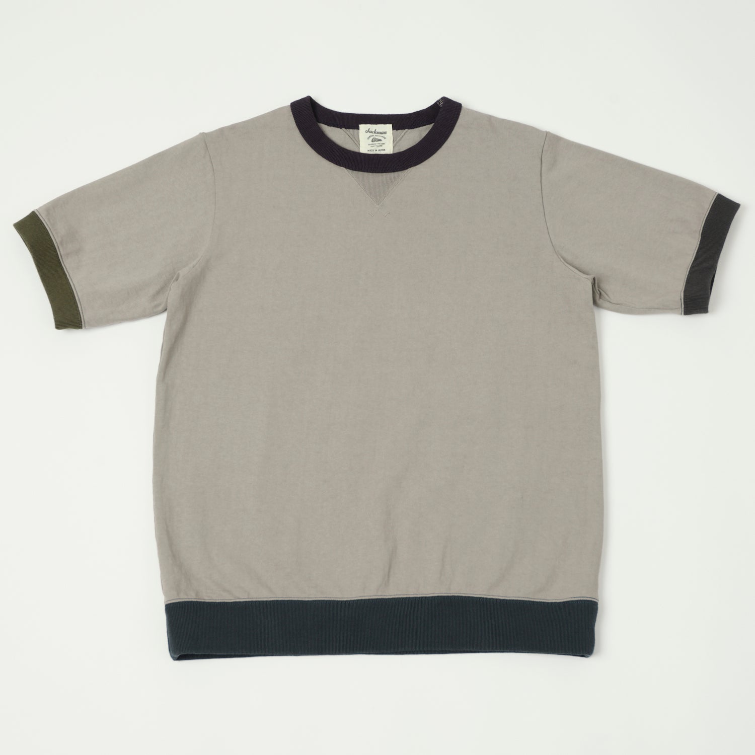 Jackman Dotsume Rib T-Shirt - Grey/4C