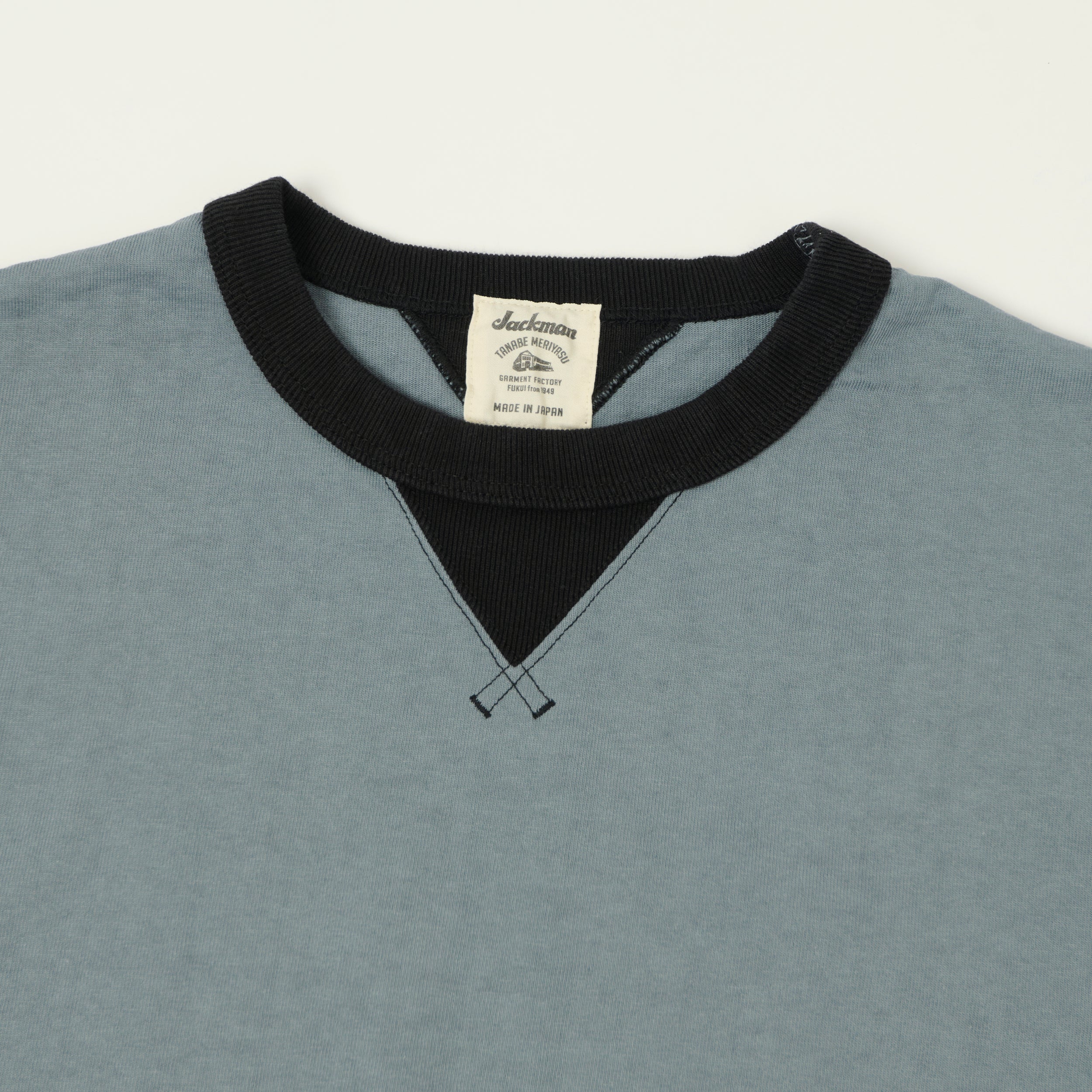 Jackman Dotsume Rib T-Shirt - Wolf Grey/Black – SON OF A STAG