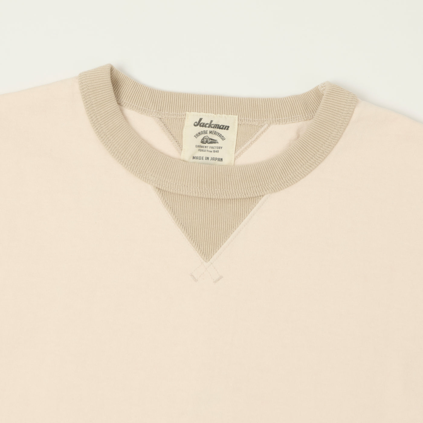 Jackman Dotsume Rib T-Shirt - Shell Pink/Dark Beige