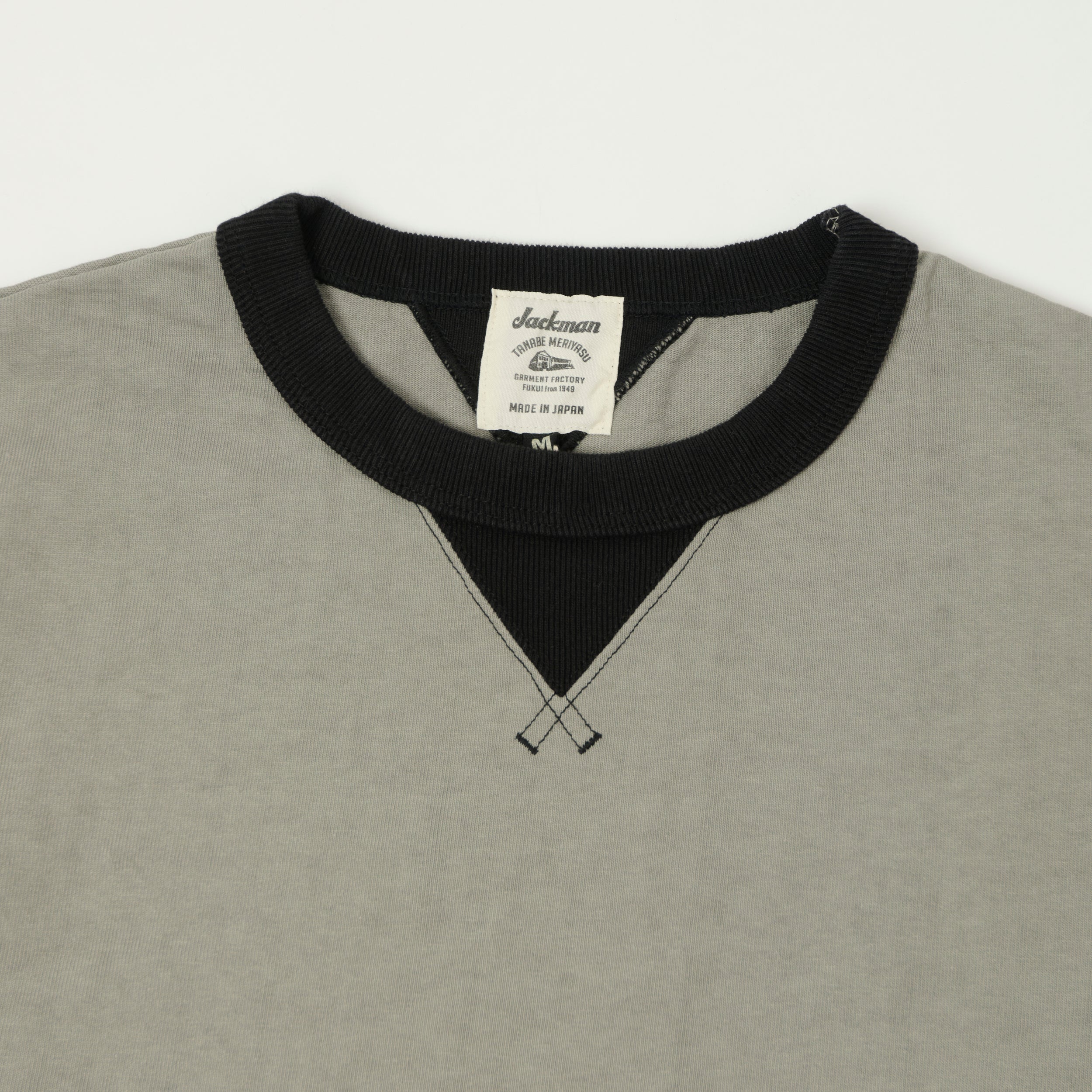 Jackman Dotsume Rib T-Shirt - Wolf Grey/Black – SON OF A STAG