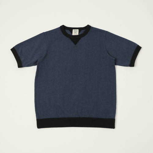 Jackman Dotsume Rib T-Shirt - Royal Navy/Black