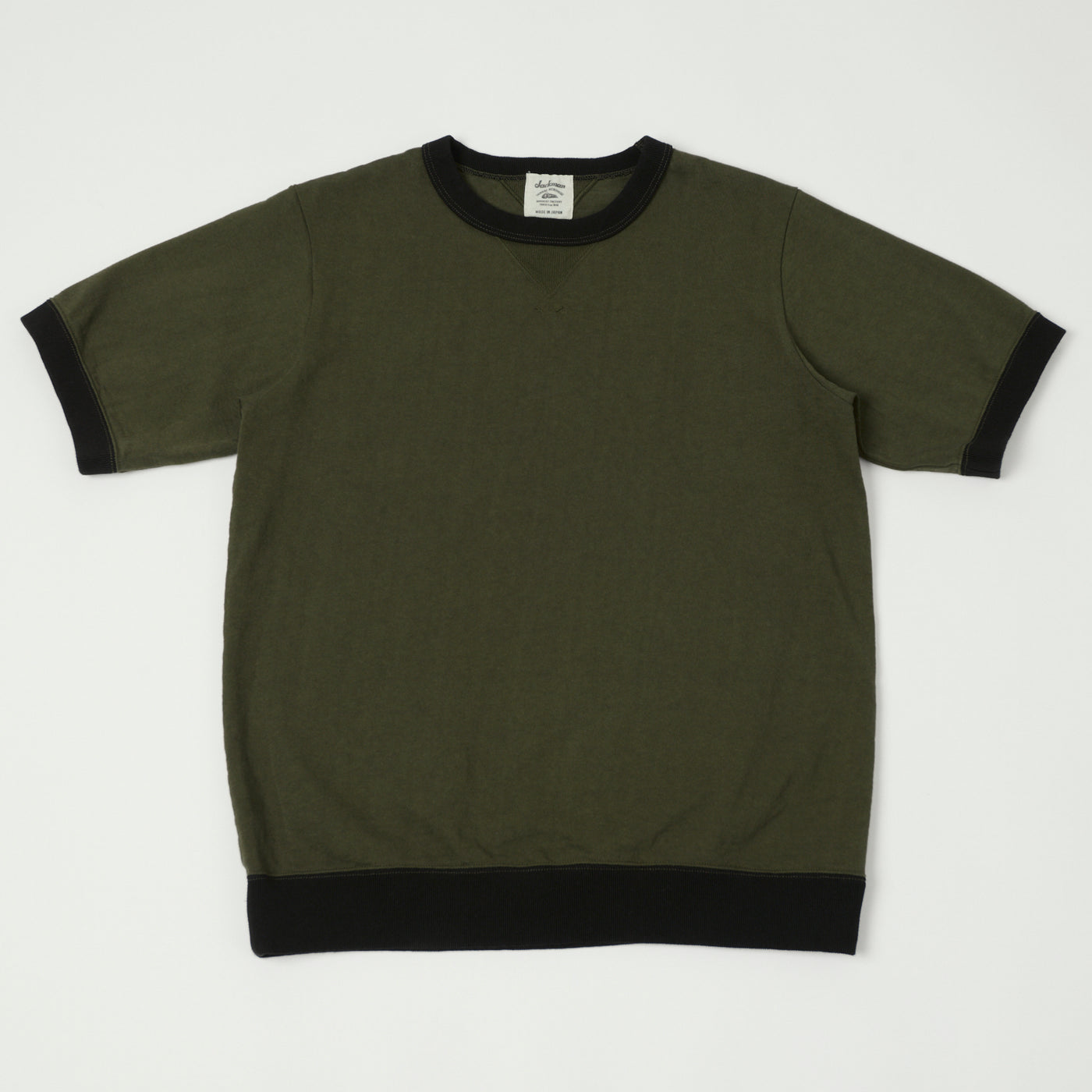 Jackman Dotsume Rib T-Shirt - Wood/Black