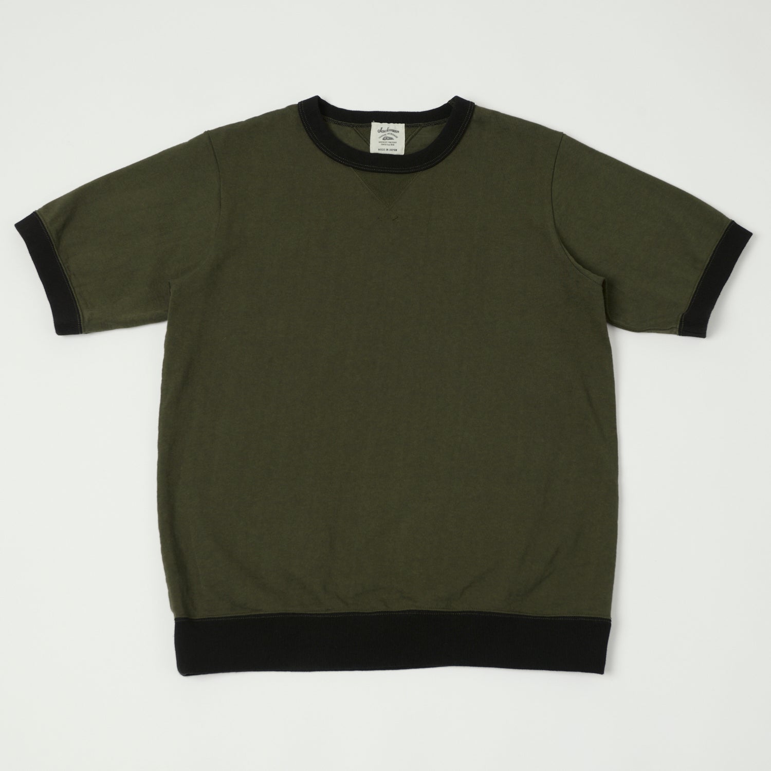 Jackman Dotsume Rib T-Shirt - Wood/Black