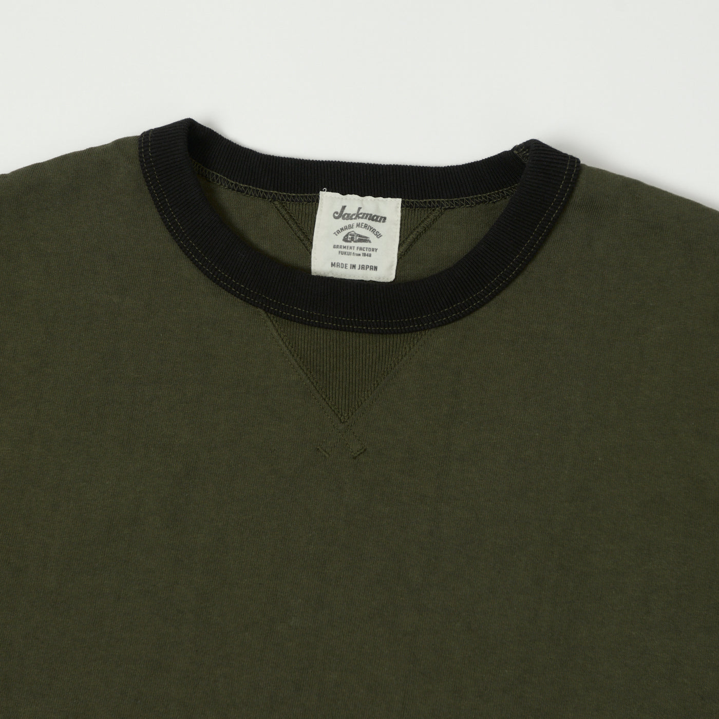 Jackman Dotsume Rib T-Shirt - Wood/Black