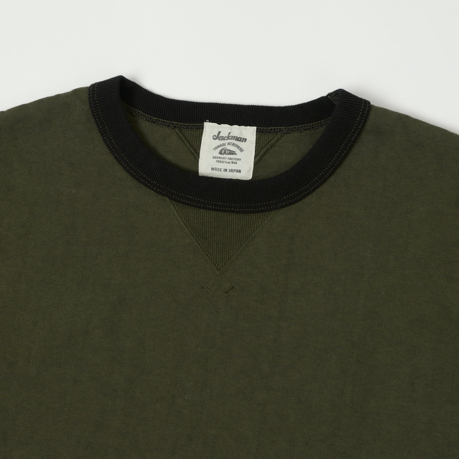 Jackman Dotsume Rib T-Shirt - Wood/Black