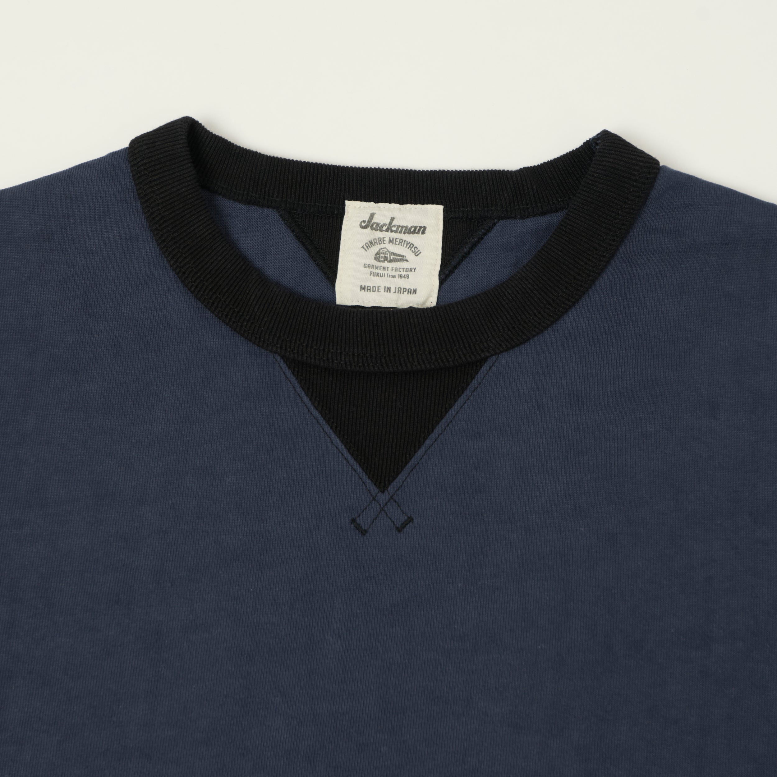 Jackman Dotsume Rib T-Shirt - Wolf Grey/Black – SON OF A STAG