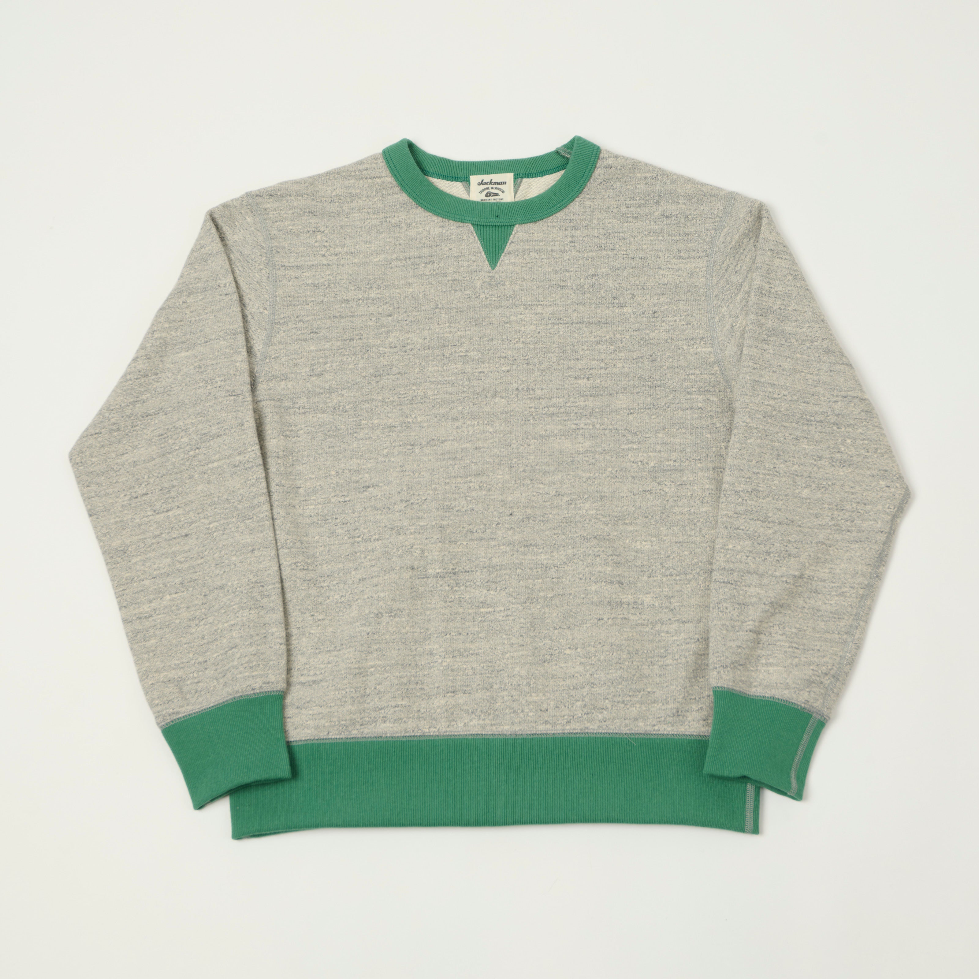 Jackman GG Crewneck Sweatshirt - Heather Grey/Green