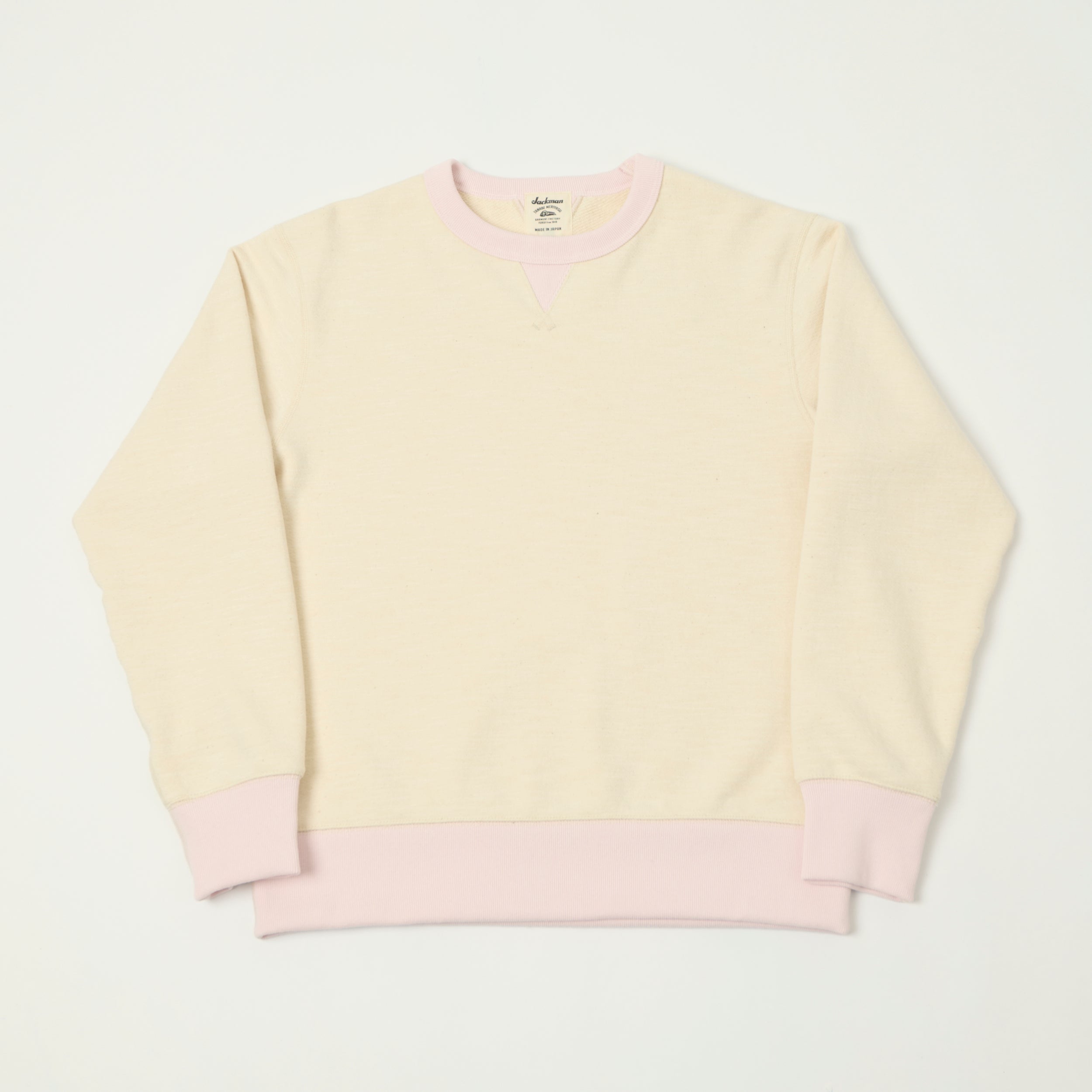 Jackman GG Crewneck Sweatshirt - Ecru/Pink