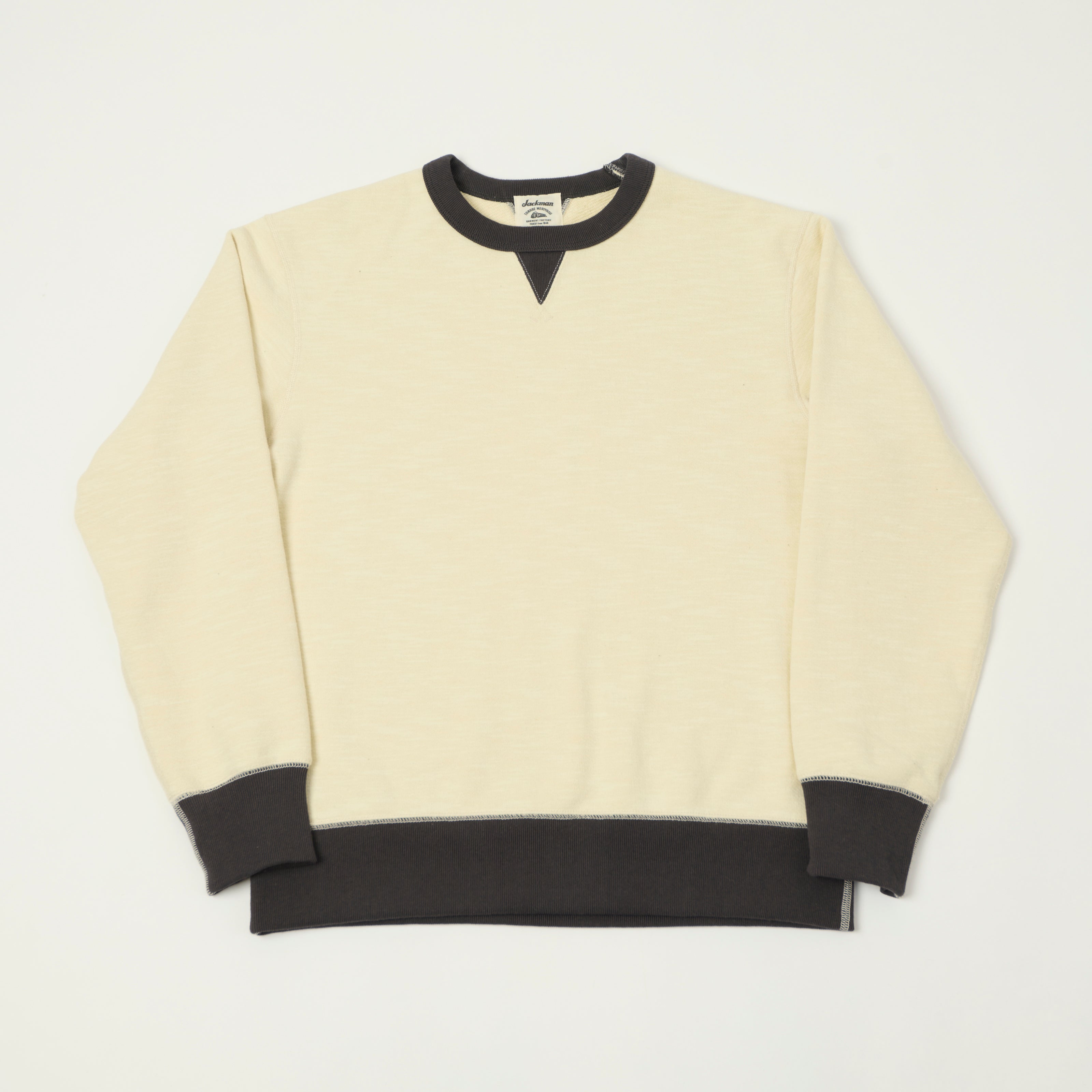 Jackman GG Crewneck Sweatshirt - Ivory/Ink Black