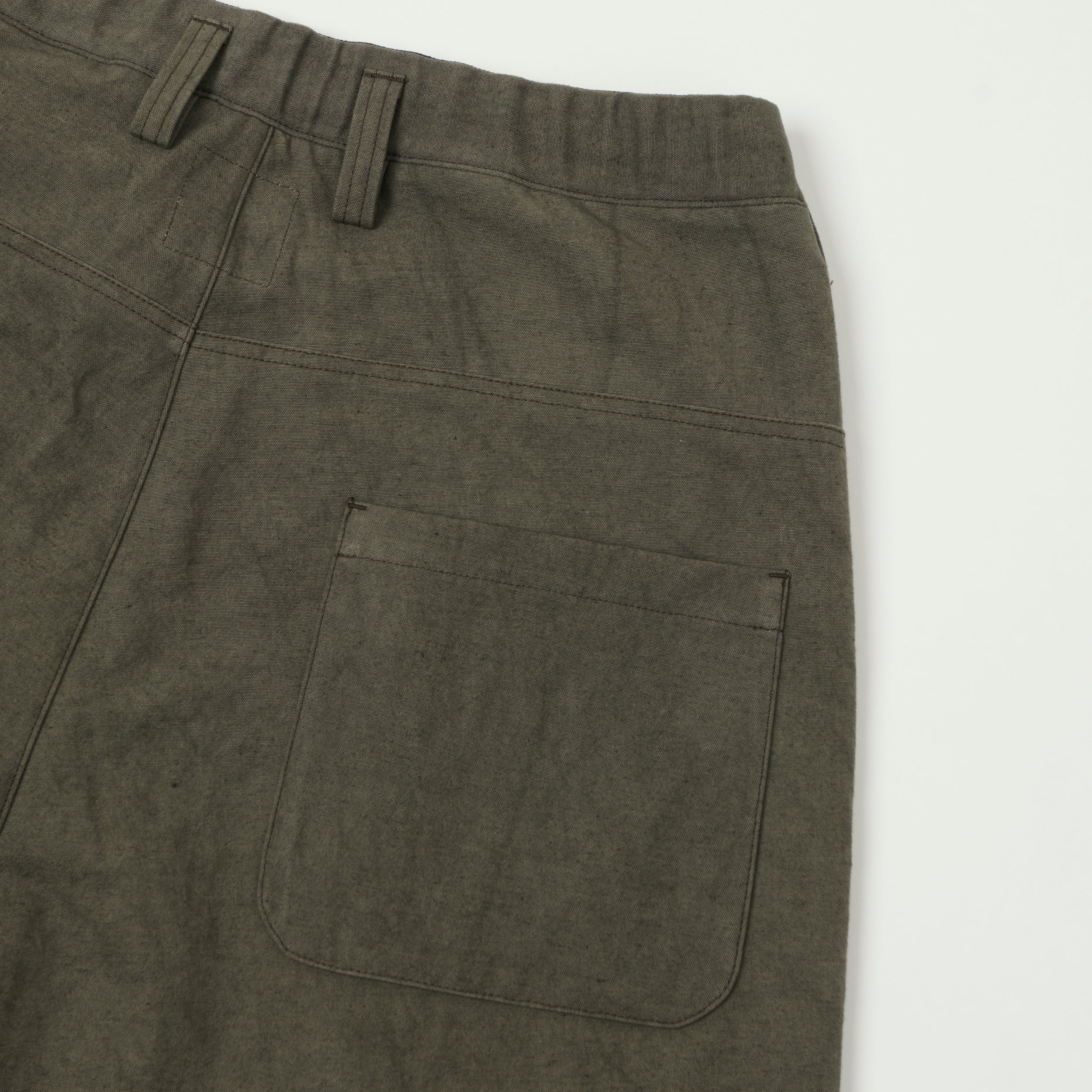 Jackman Sulfur Dyed Canvas Pleated Trousers - Dark Moss Gray