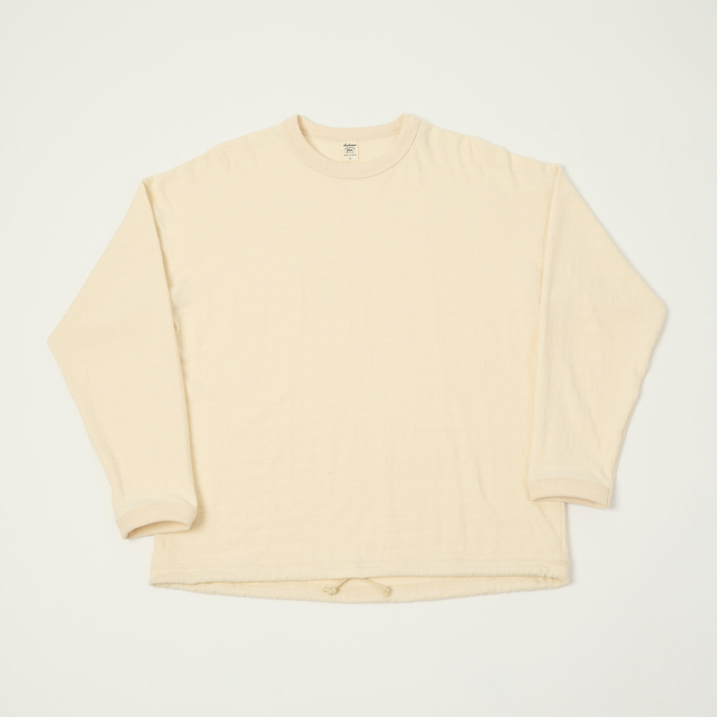 Jackman Jacquard Knit Long Sleeve Tee - Ecru