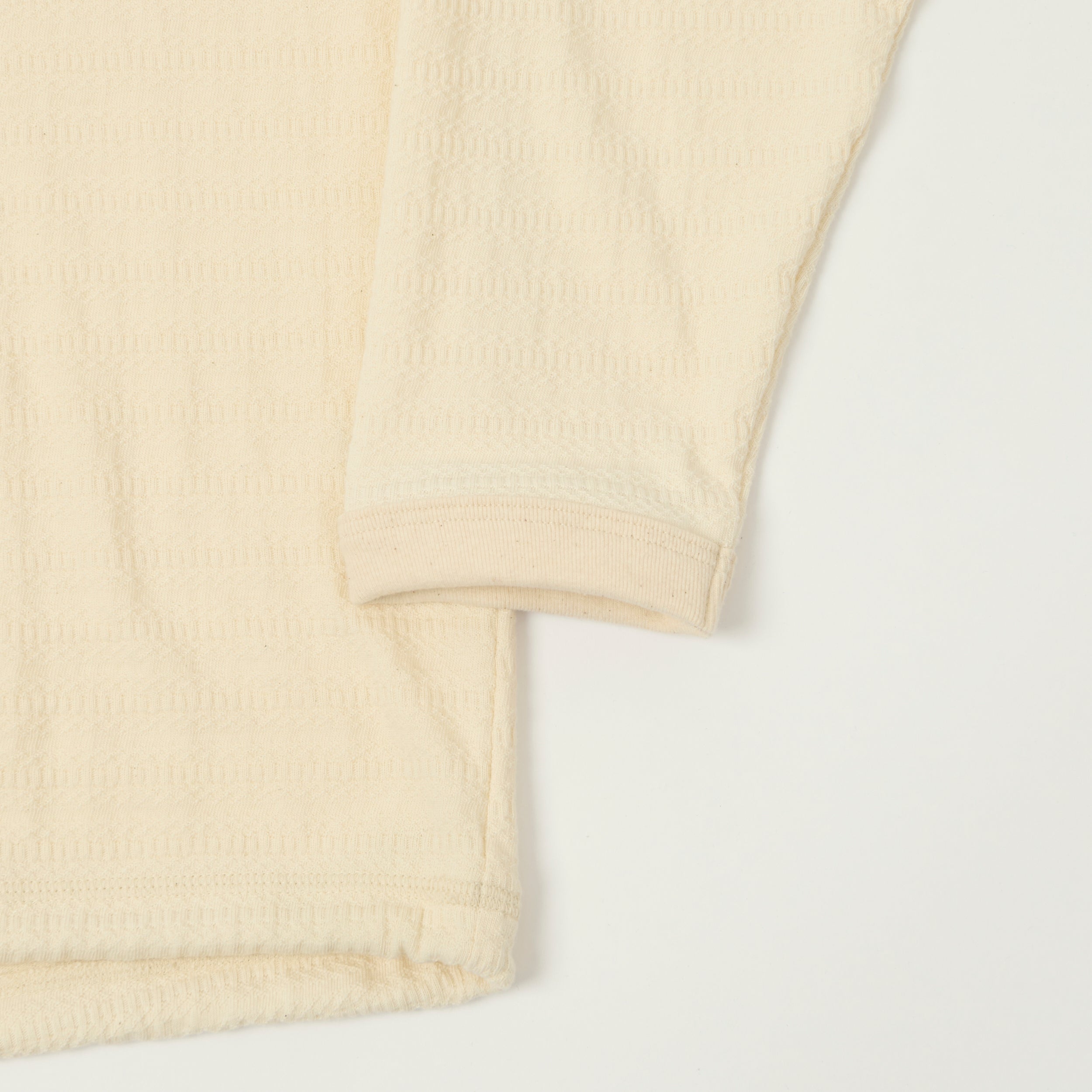 Jackman Jacquard Knit Long Sleeve Tee - Ecru