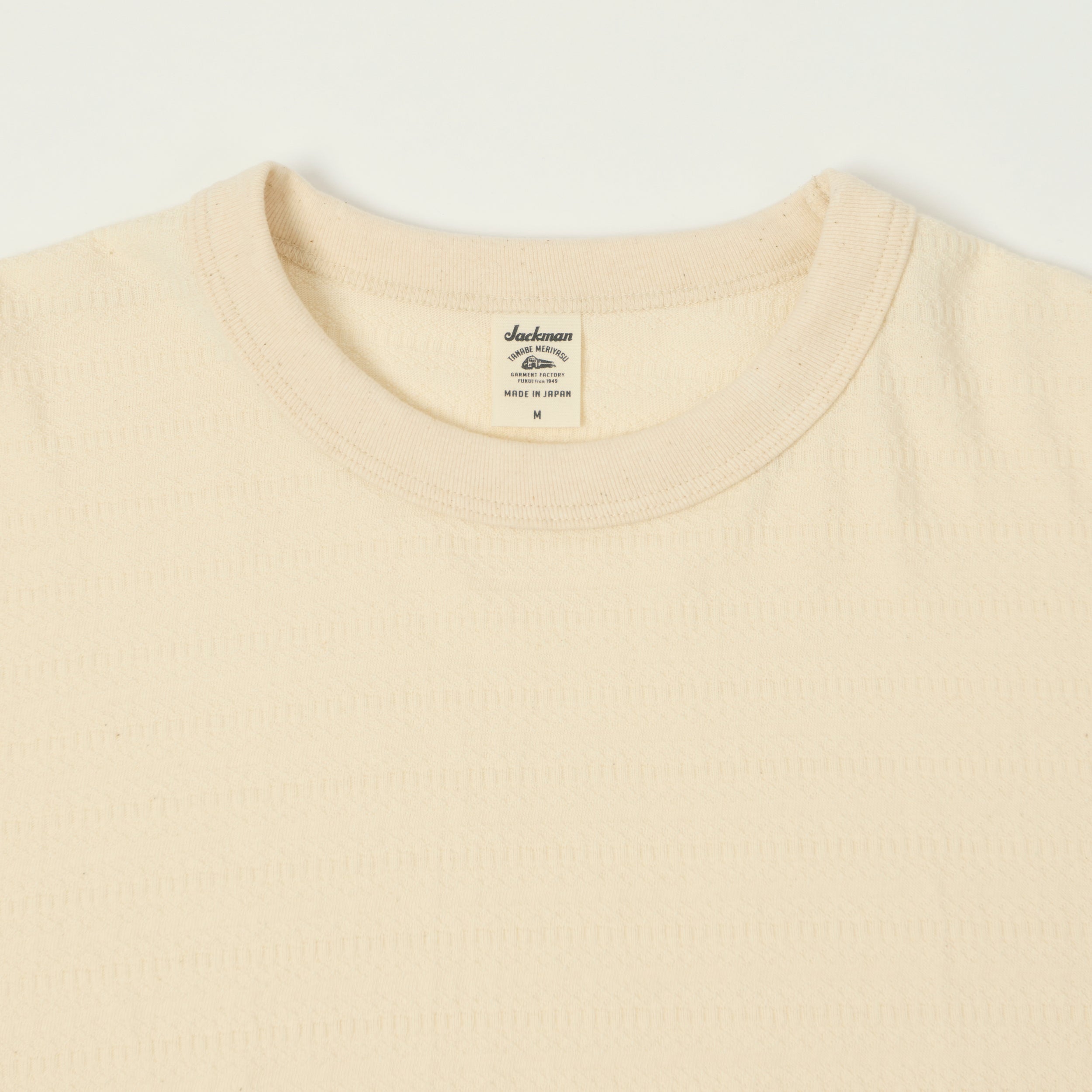 Jackman Jacquard Knit Long Sleeve Tee - Ecru