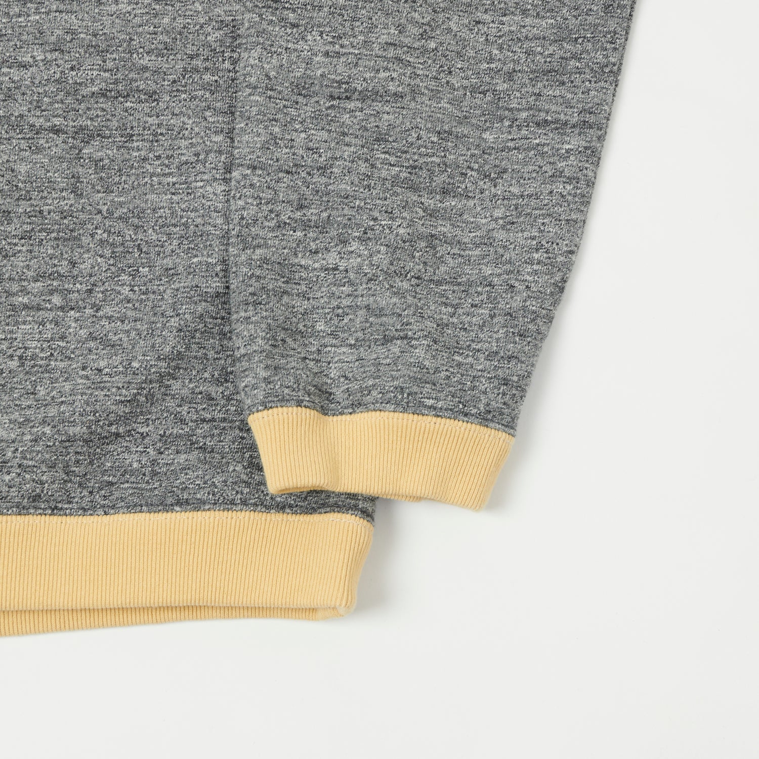 Jackman Long Sleeve Dotsume Rib T-Shirt - Charcoal/Butter