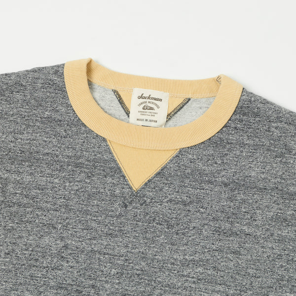 Jackman Dotsume Rib L/S Tee - Charcoal/Butter
