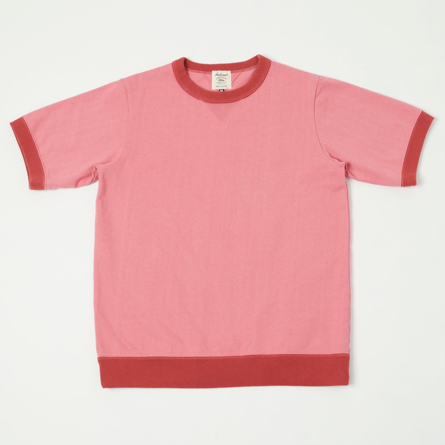 Jackman Dotsume Rib T-Shirt - Deep Pink/Tabasco