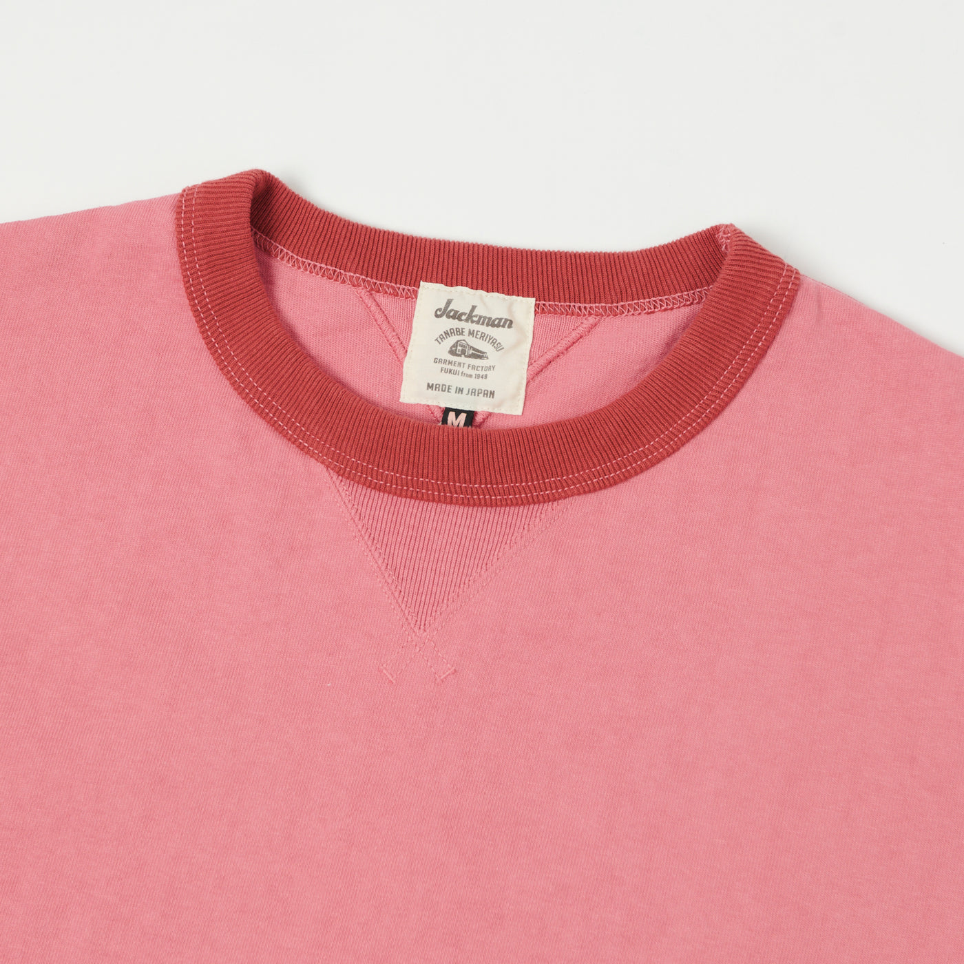 Jackman Dotsume Rib T-Shirt - Deep Pink/Tabasco