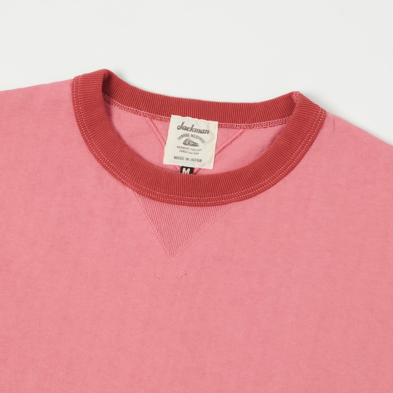 Jackman Dotsume Rib T-Shirt - Deep Pink/Tabasco