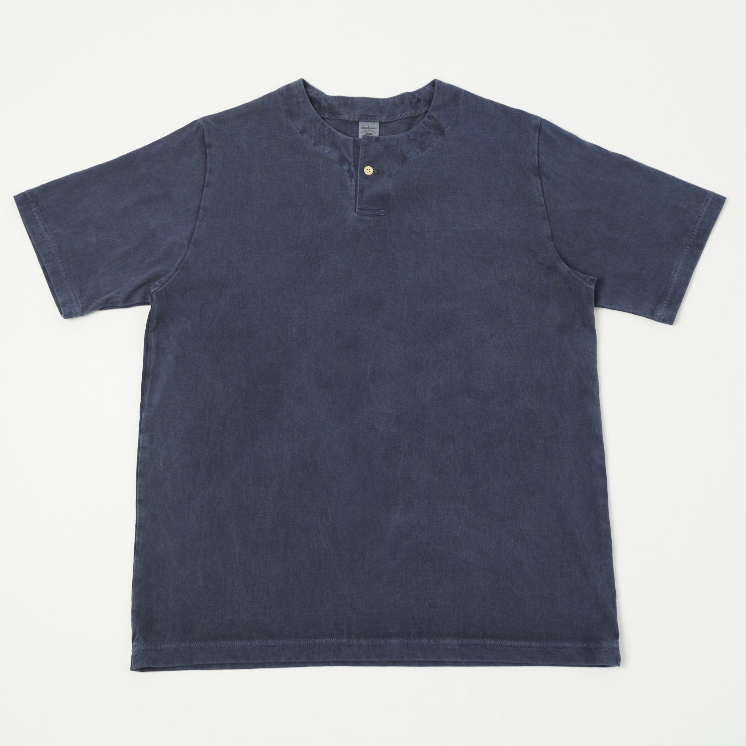 Jackman Pigment Dye Henley T-Shirt - Faded Navy