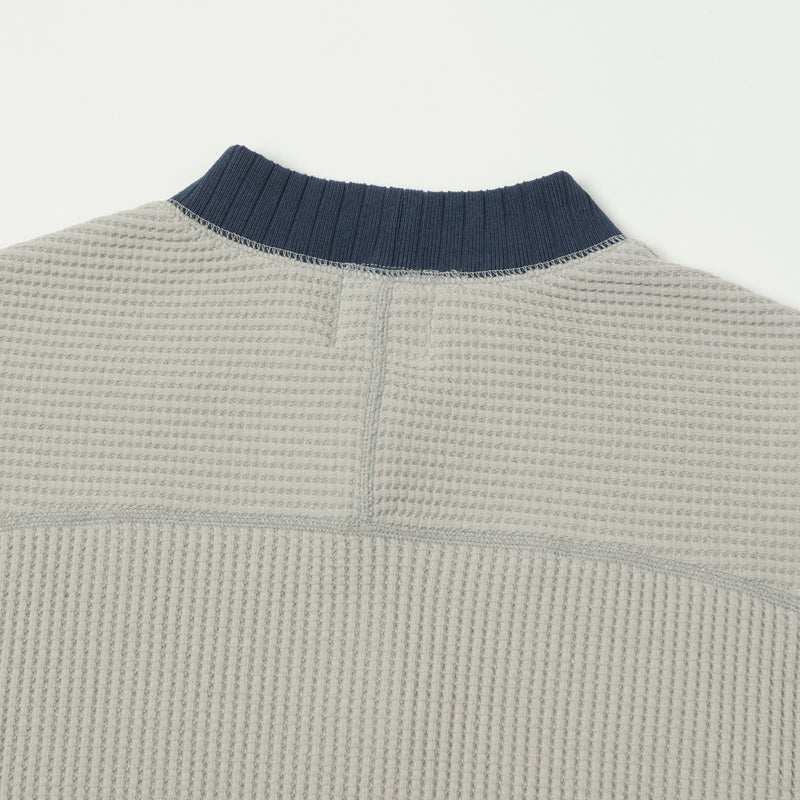 Jackman JM7200 Waffle Midneck Sweatshirt - Grey/Navy