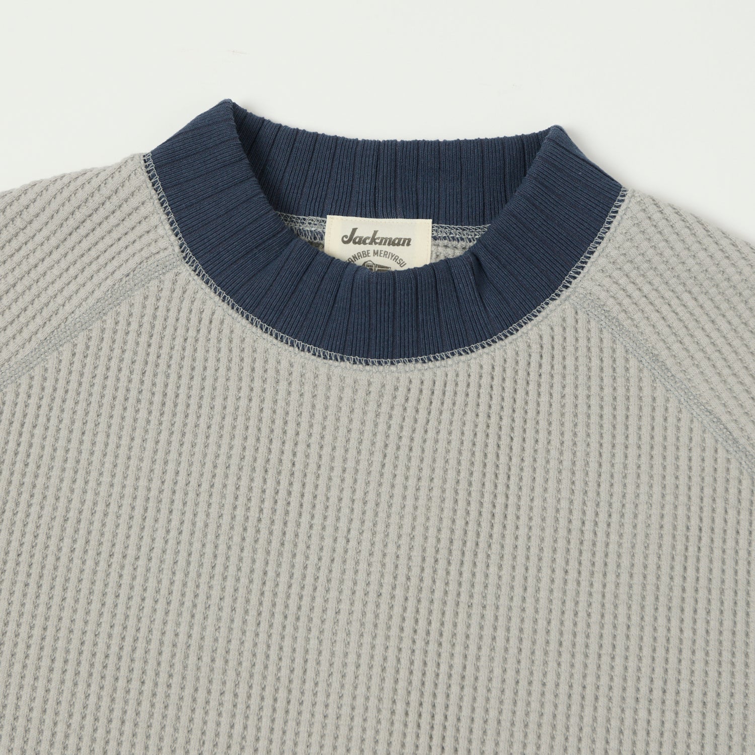 Jackman Midneck Waffle Sweatshirt - Grey/Navy