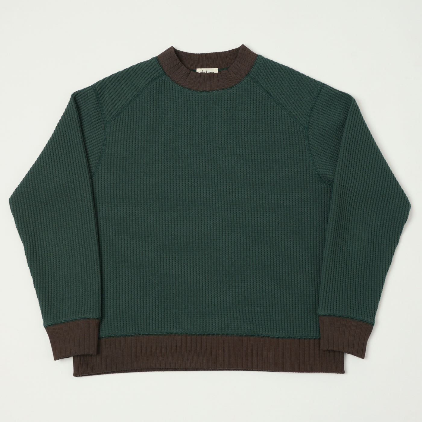 Jackman Midneck Waffle Sweatshirt - Ivy/Wood