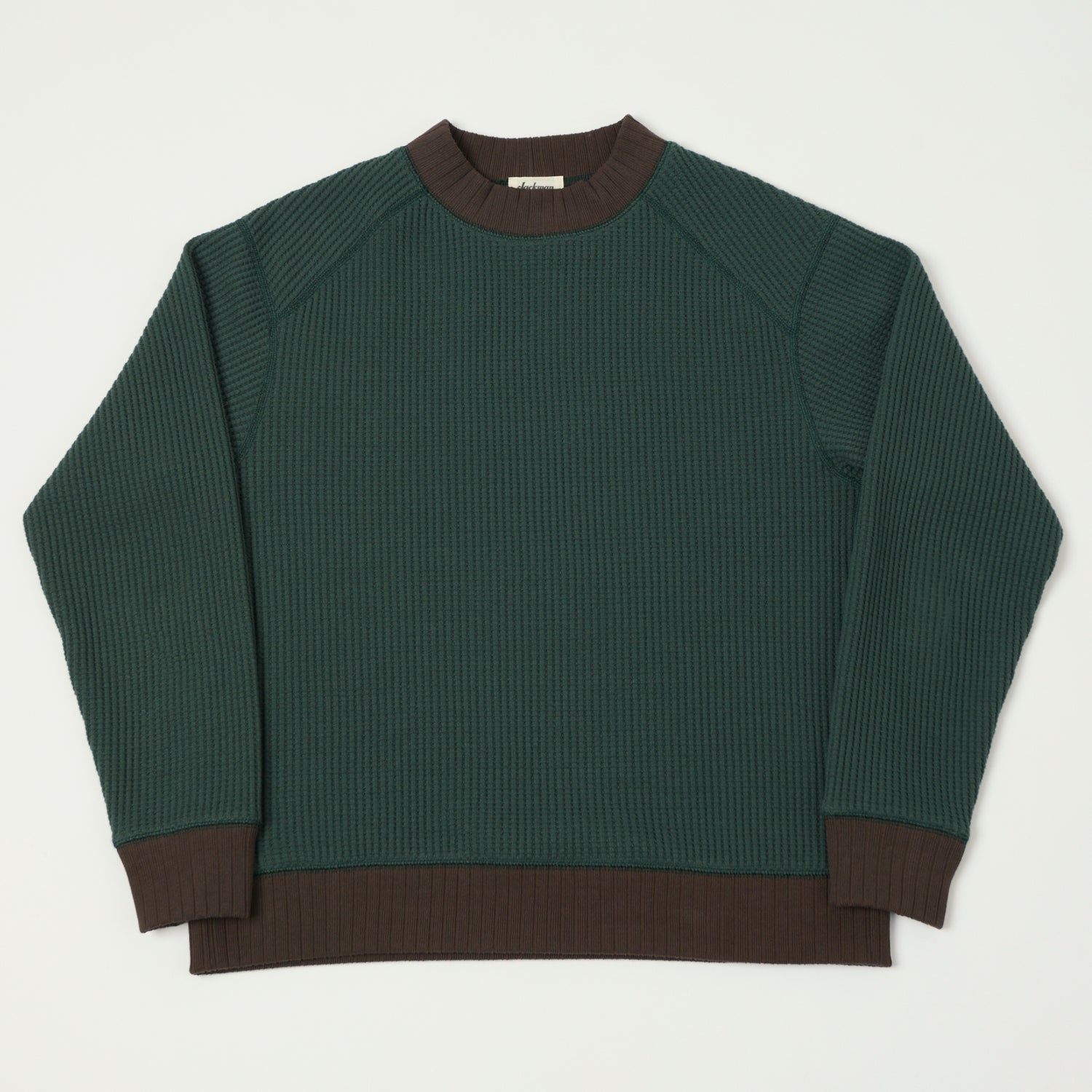 Jackman Midneck Waffle Sweatshirt - Ivy/Wood