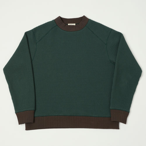 Jackman Midneck Waffle Sweatshirt - Ivy/Wood