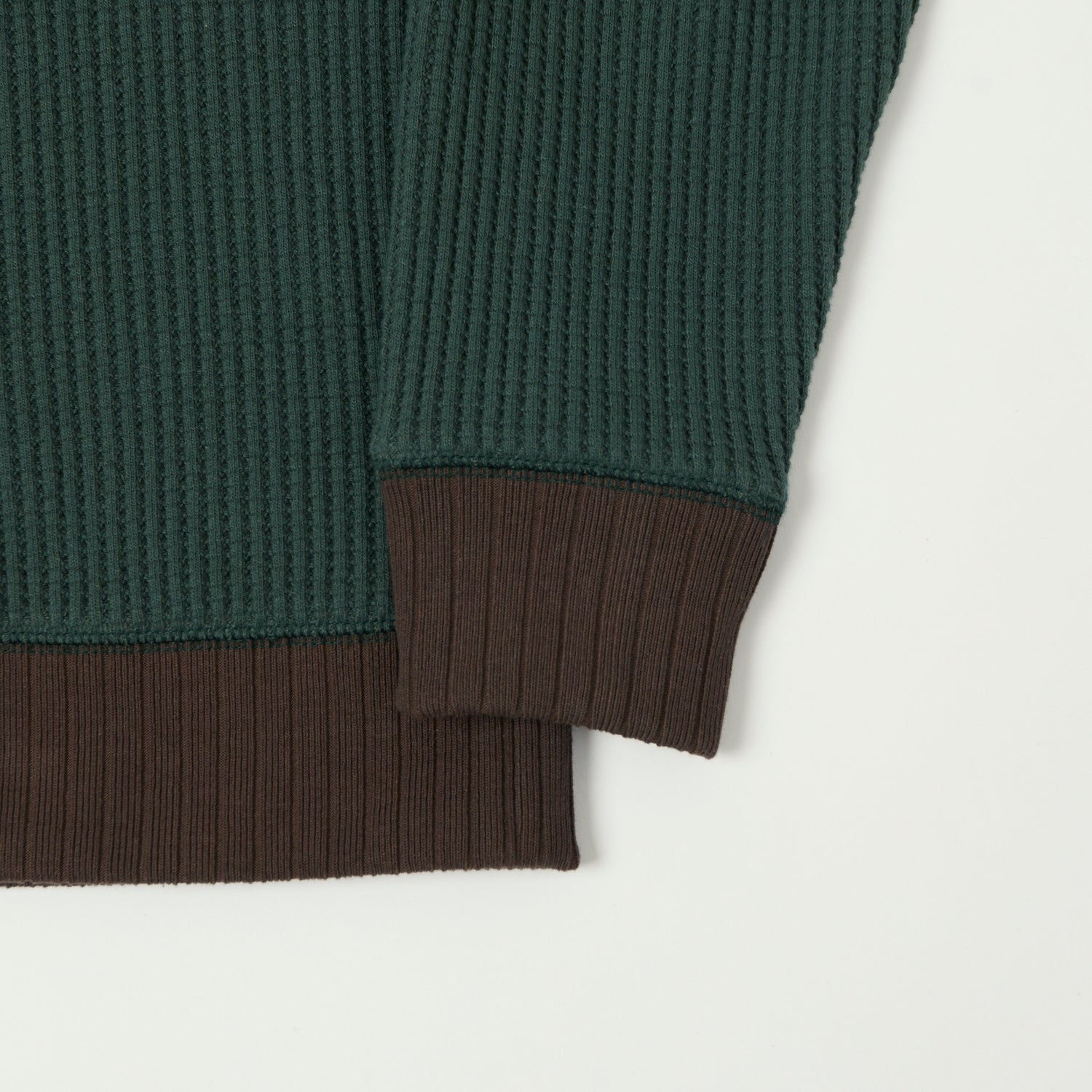 Jackman Midneck Waffle Sweatshirt - Ivy/Wood