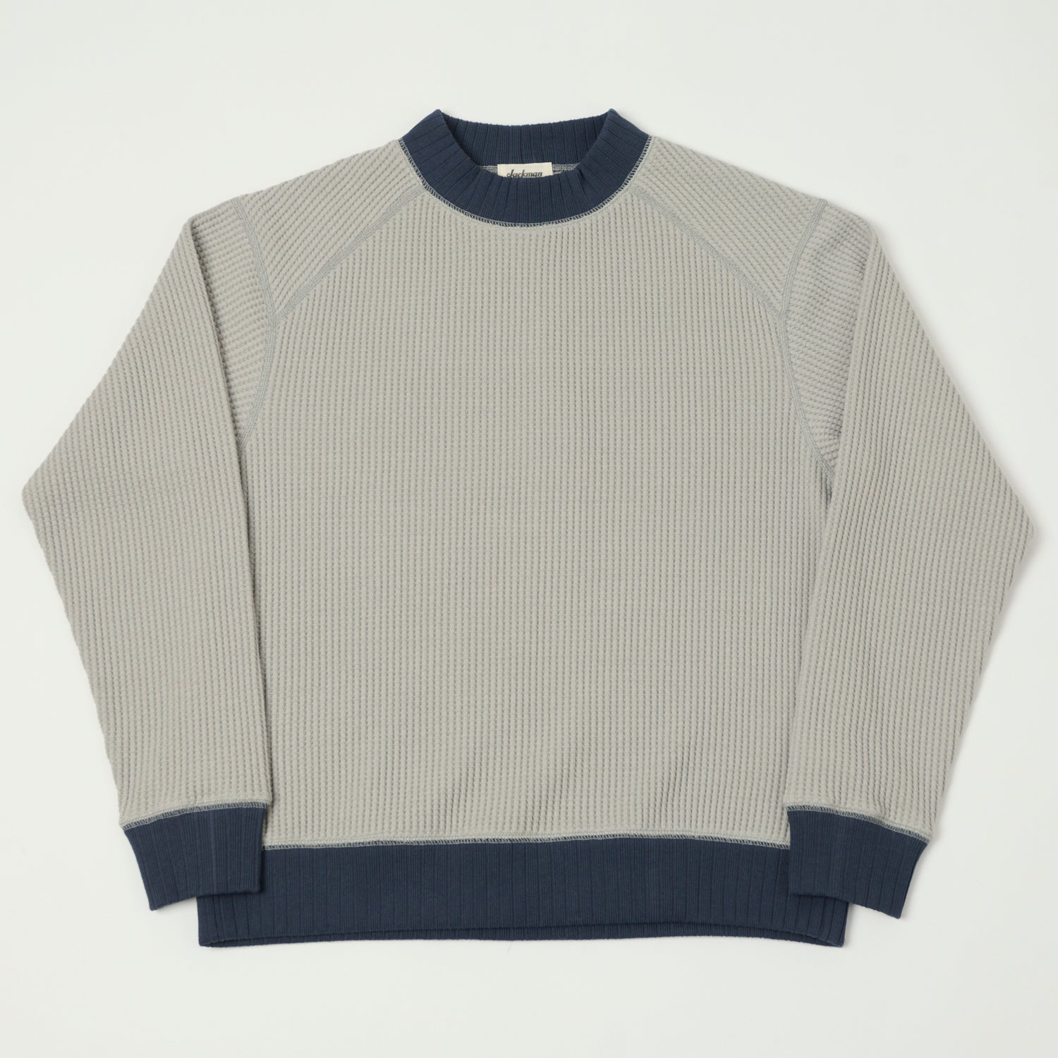 Jackman Midneck Waffle Sweatshirt - Grey/Navy